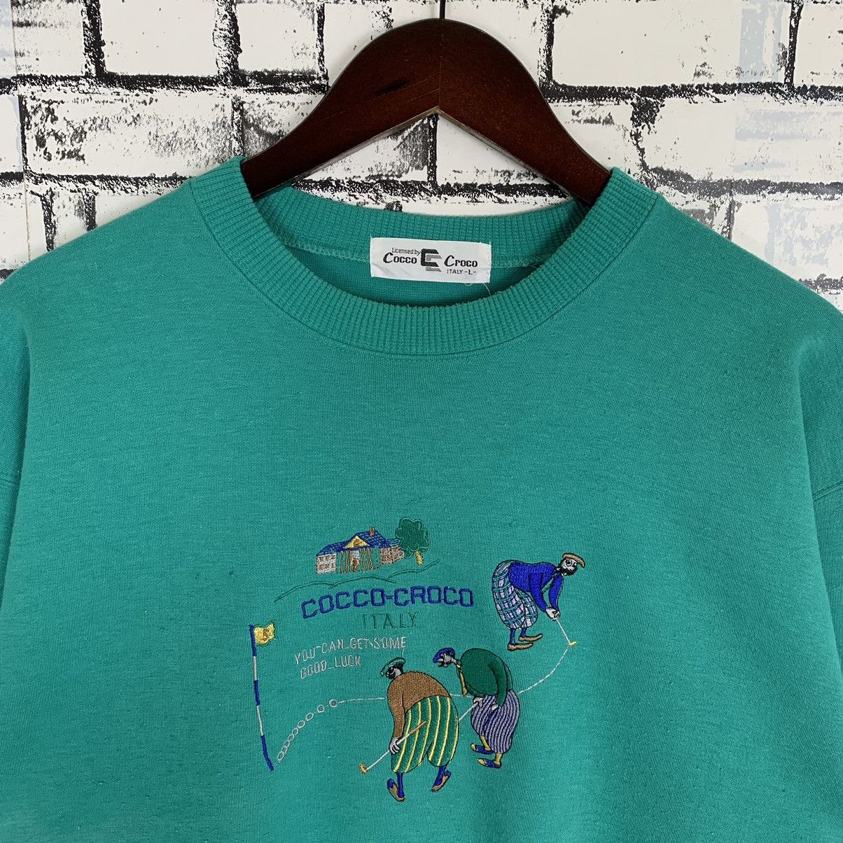 Vintage 90s Cocco Croco Designer Embroidered Sweatshirt - 2