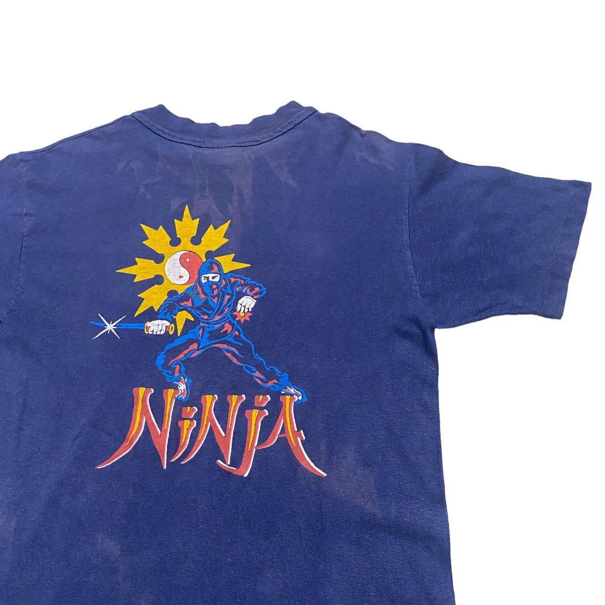 Vintage 80s Ninja Shirt Sunfaded - 3