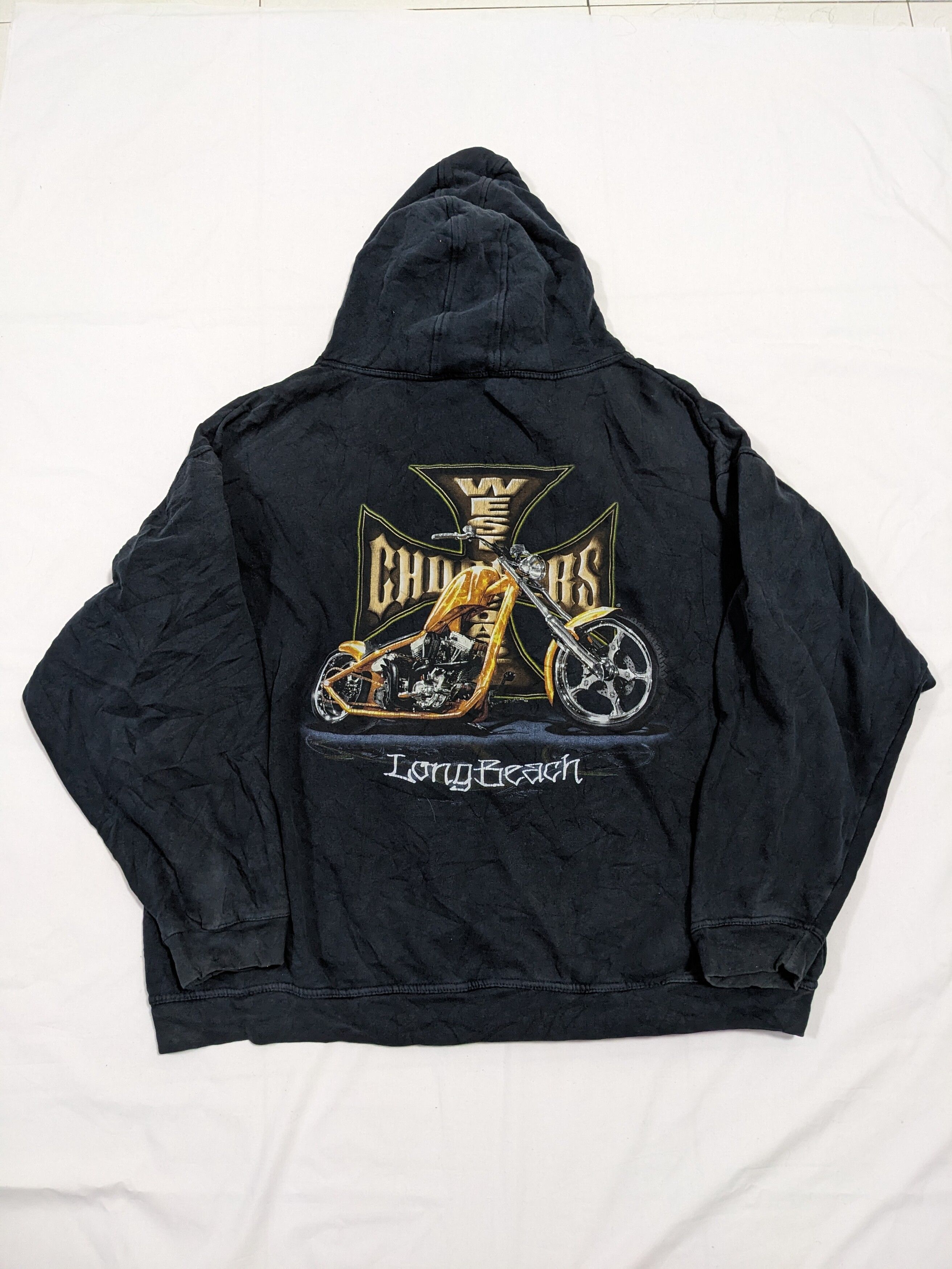 Rare Vintage 90s Misprint West Coast Choppers Hoodie - 1