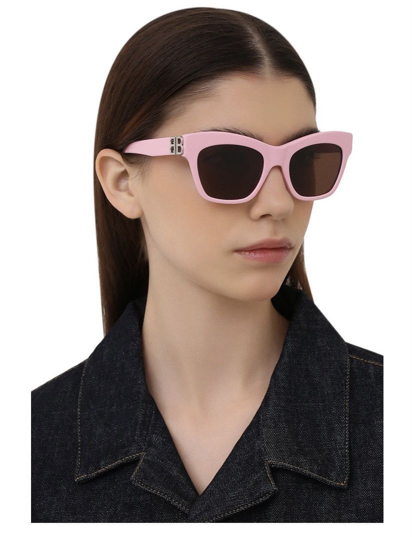 NEW BALENCIAGA BB0132S 003 PINK BROWN WOMEN SUNGLASSES - 4