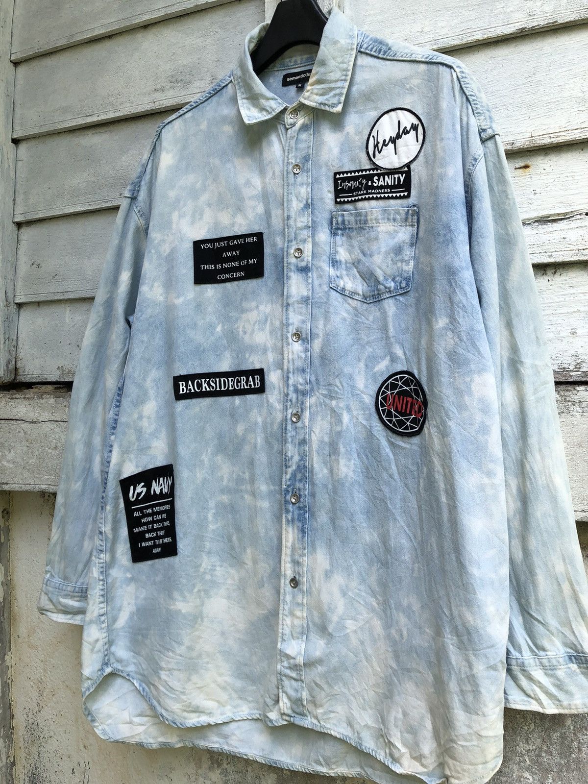 If Six Was Nine - Semanticdesign Acid Wash Patches Button L/S - 2