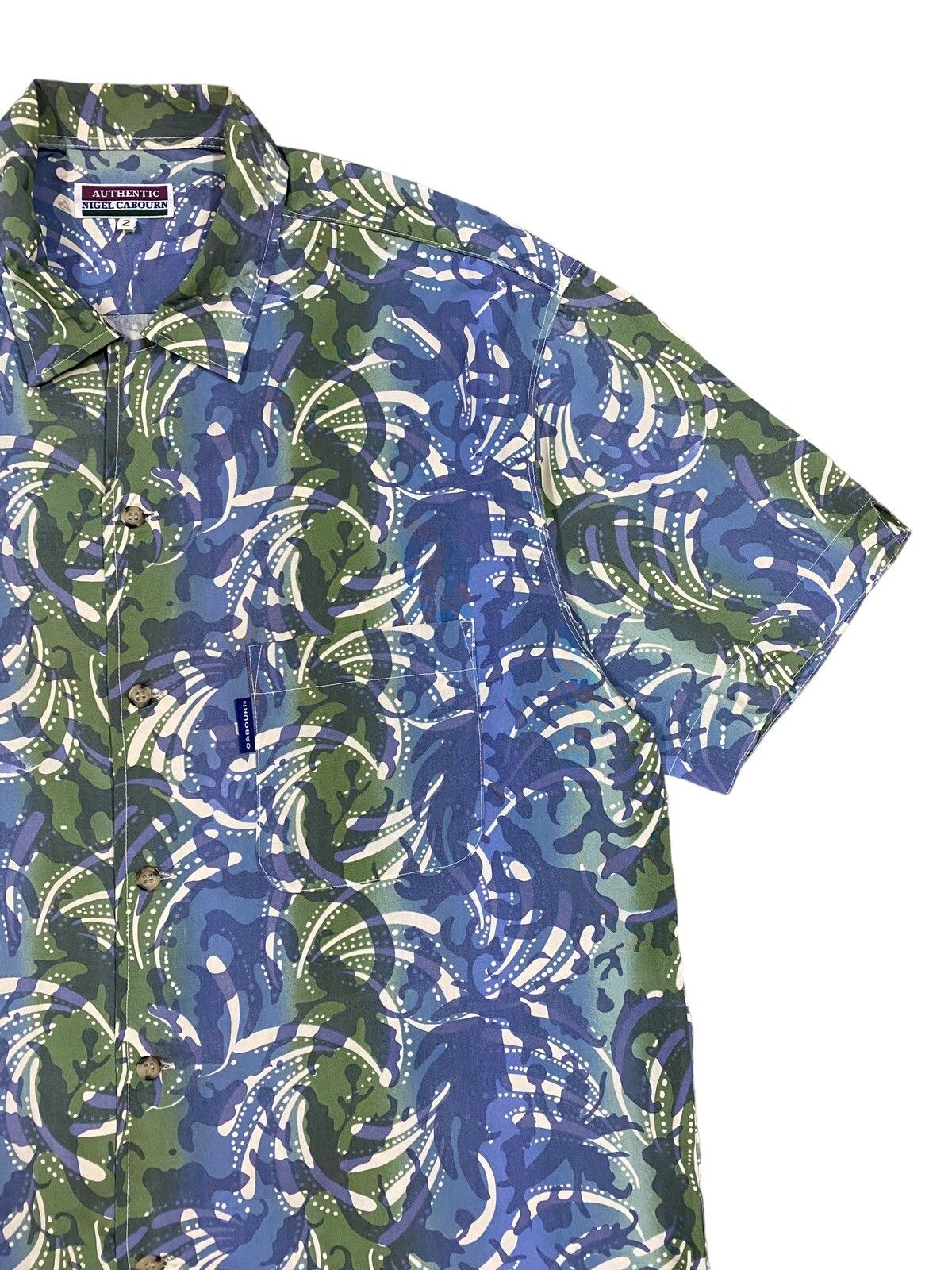 Vtg🔥Authentic Nigel Carbourn Paterned Flower Hawaii Shirt - 8