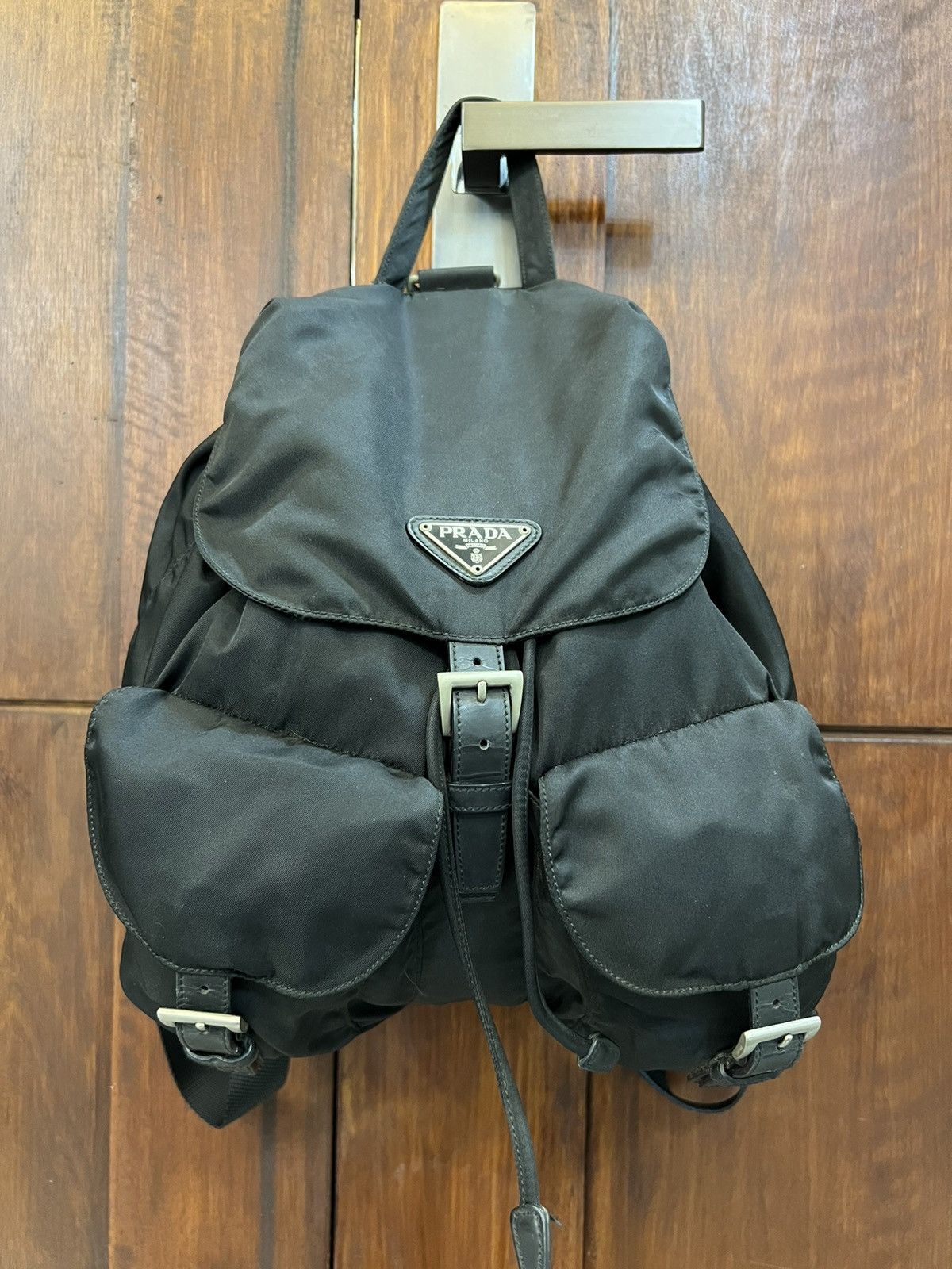 Vintage - Prada Nylon Black Bacpack - 1