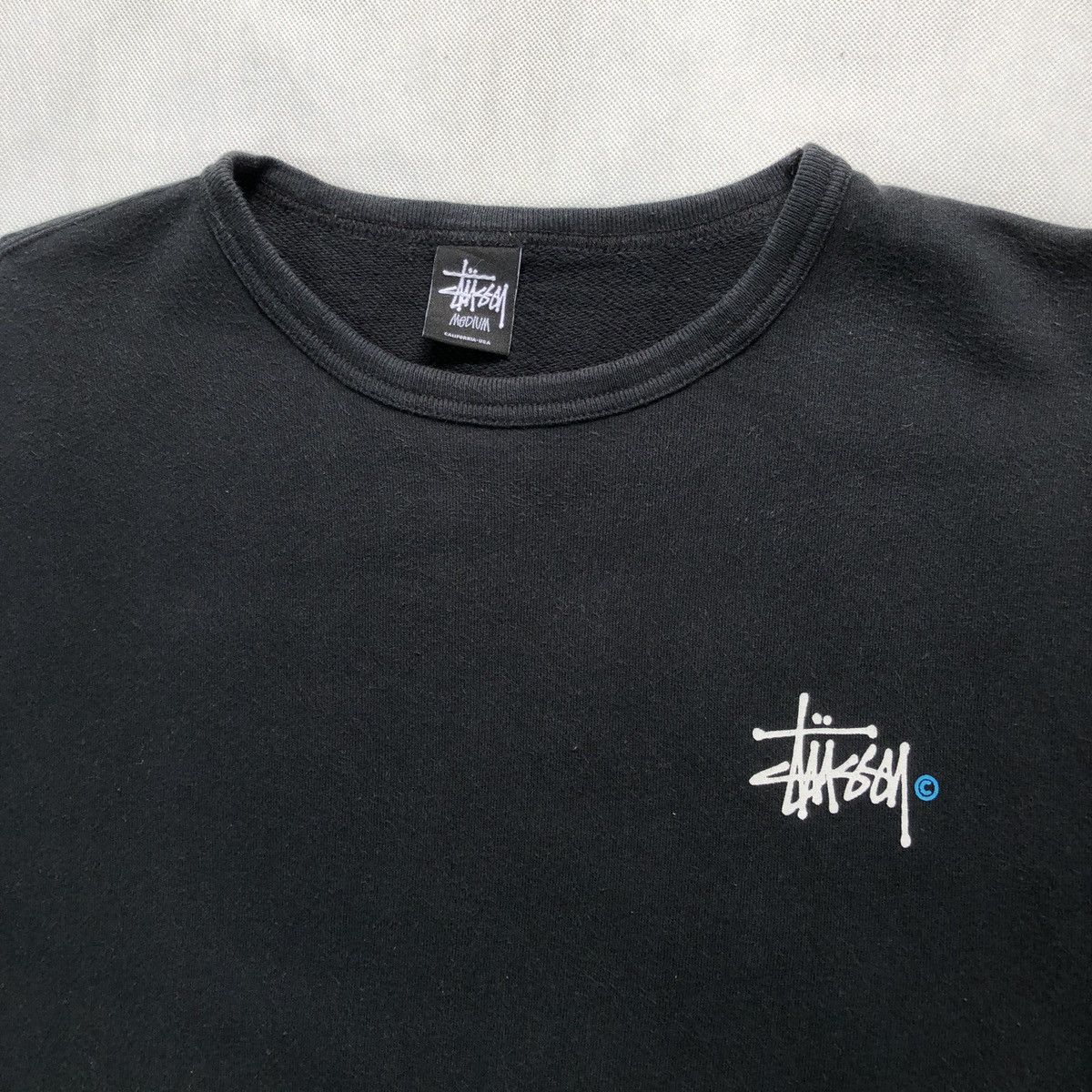 Vintage - Stussy Iconic Signature Crewneck Short Sleeves Sweatshirt - 4