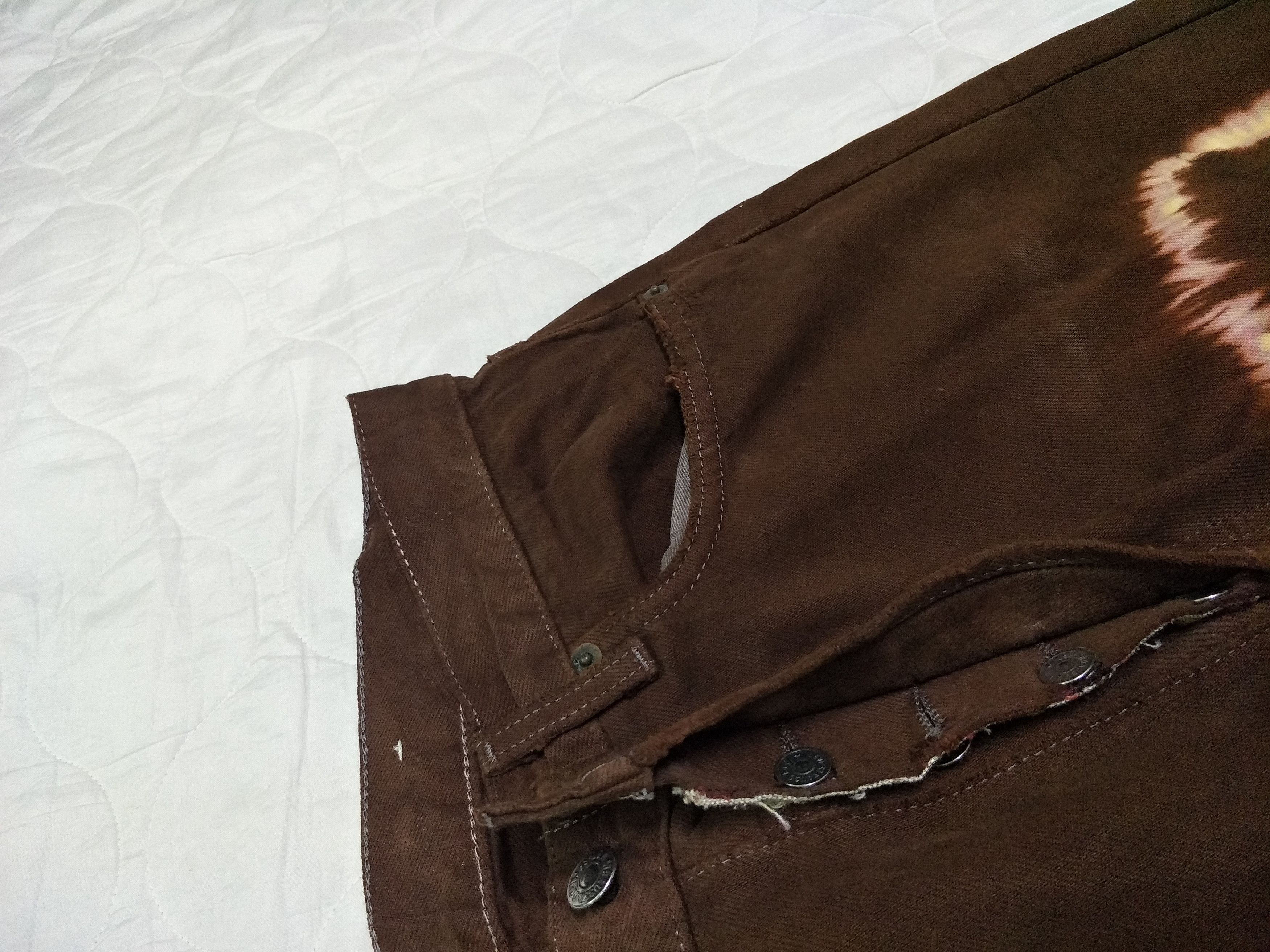 Vintage Levi's Acid Ring Brown Ripped Distress Denim - 3