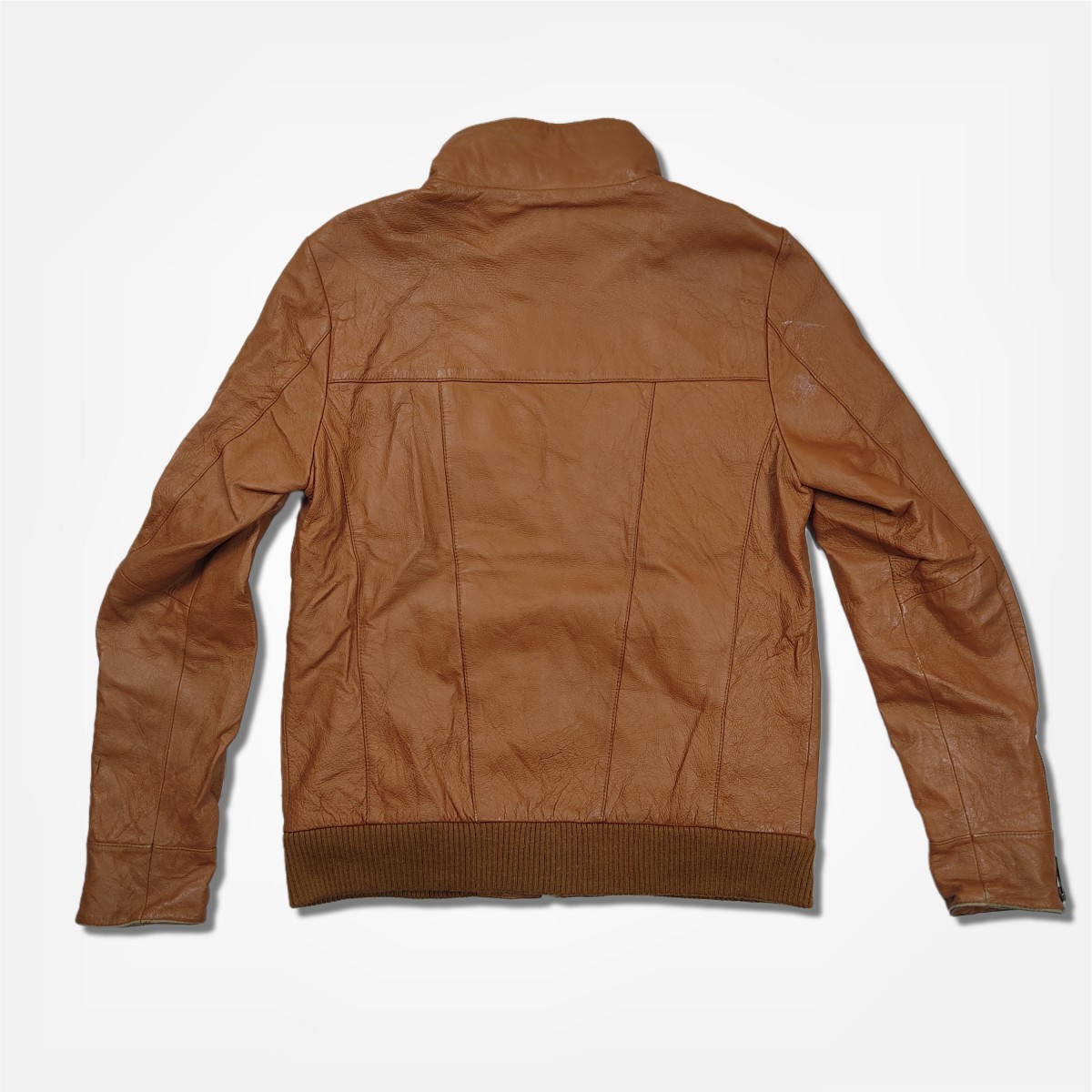 American Vintage - Vintage Double Collar Motorcycle Biker Brown - 2