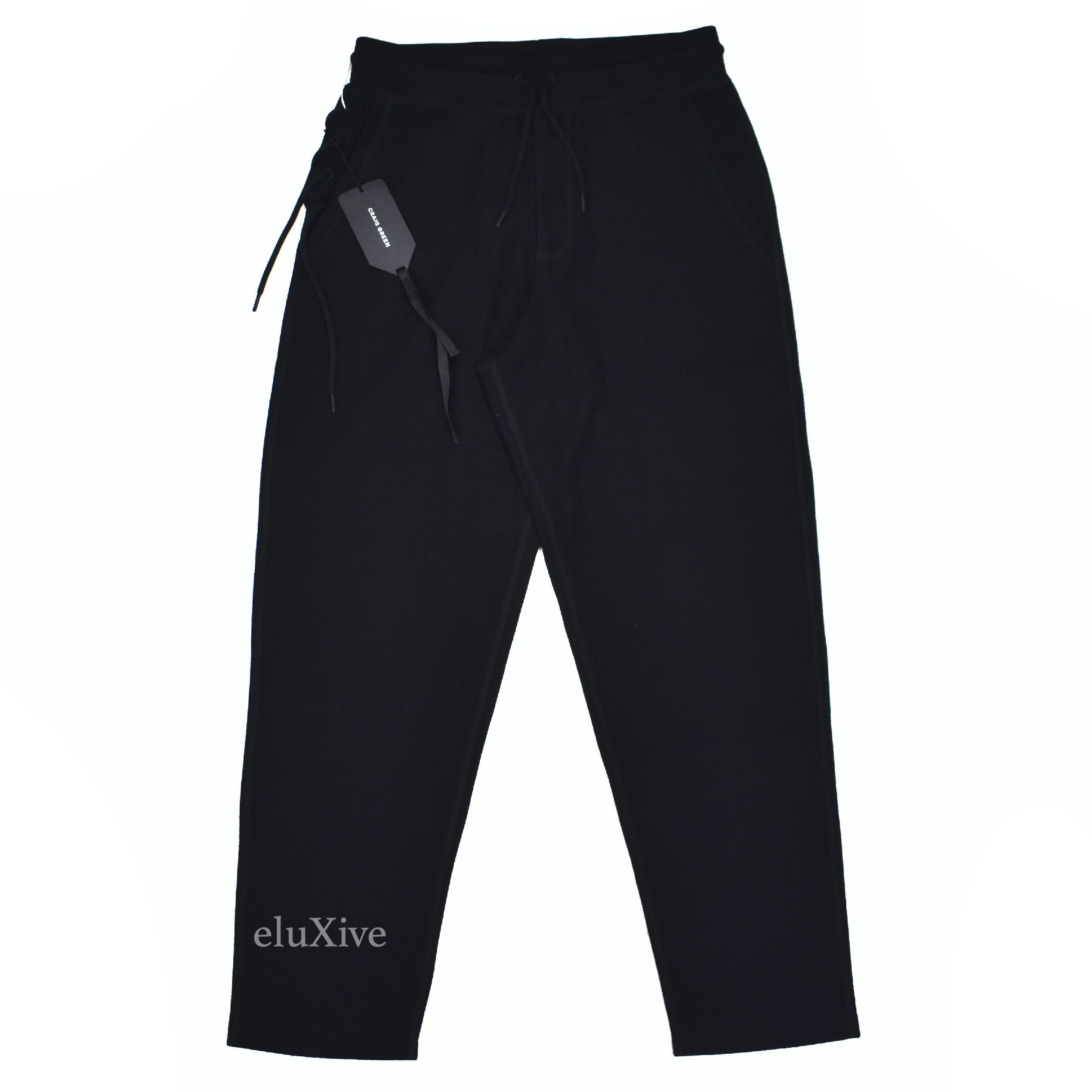 Craig Green Reverse Terry Laced Sweatpants Black - 1