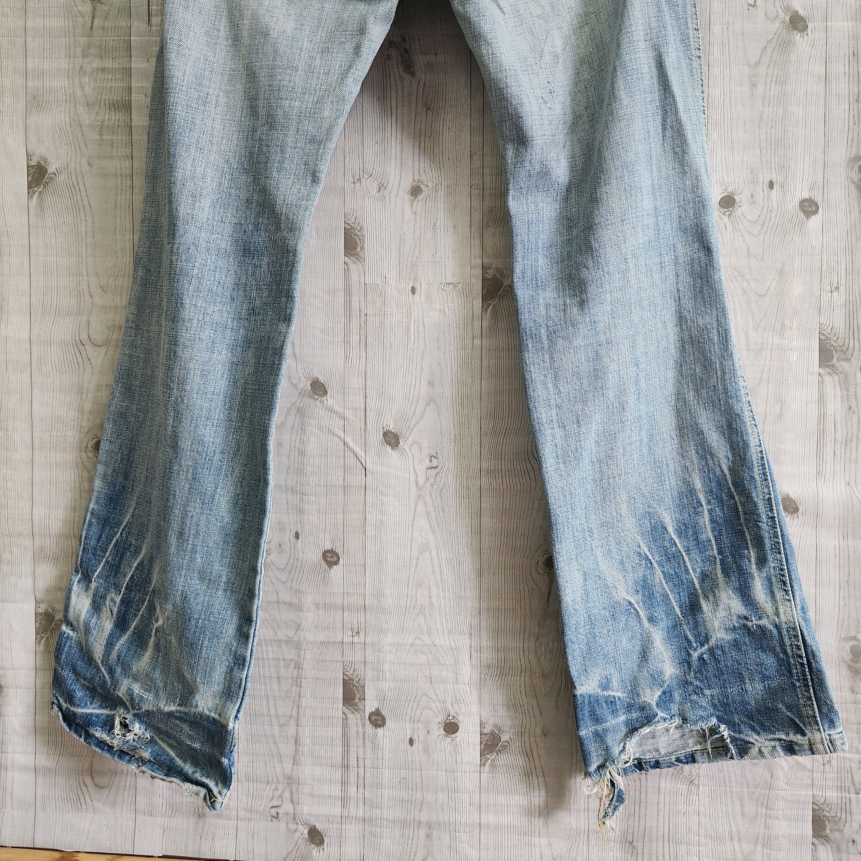 Distressed Denim - Vintage Back Number Distressed Bush Pants Denim Jeans - 7