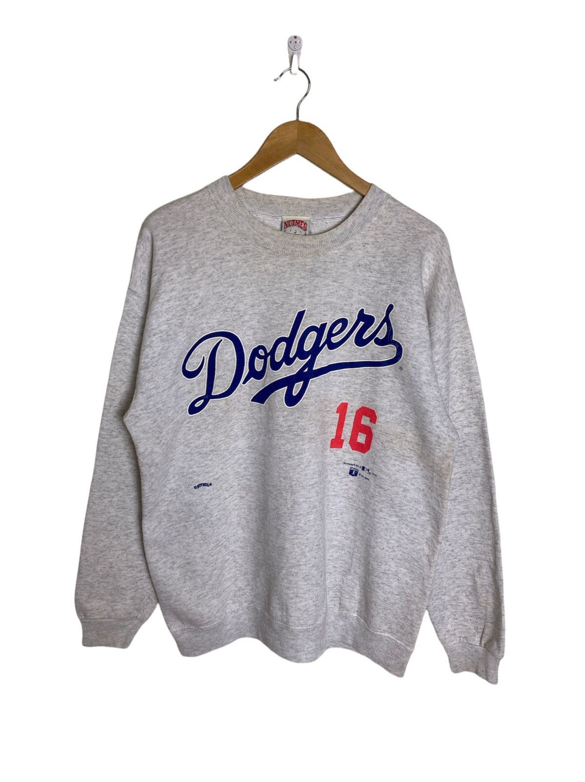 Vintage 95 Nutmeg LA Dodgers Hideo Nomo 16 Sweatshirt - 1