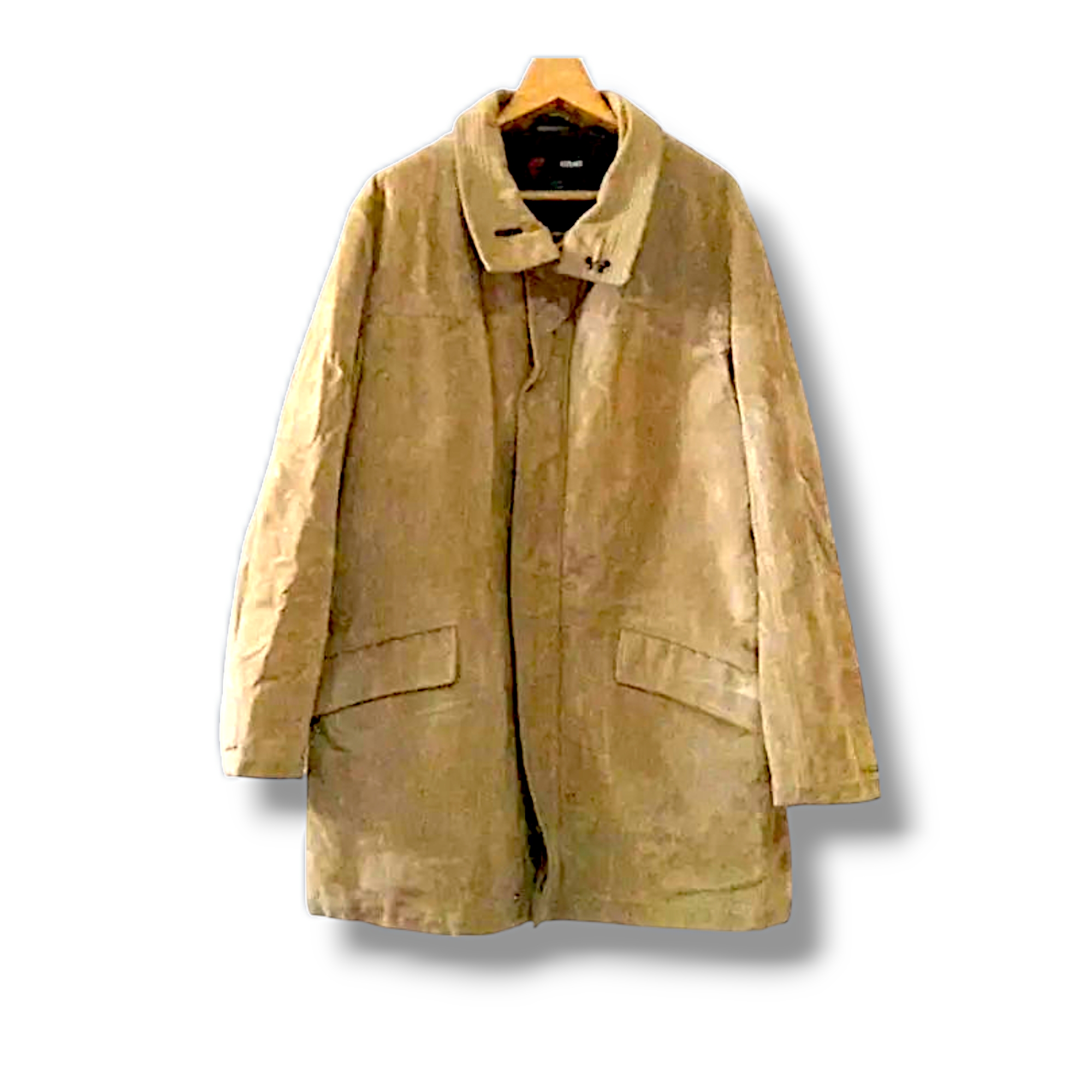 Vintage Versace Trench Coat Suede Leather Sportswear Italy - 1