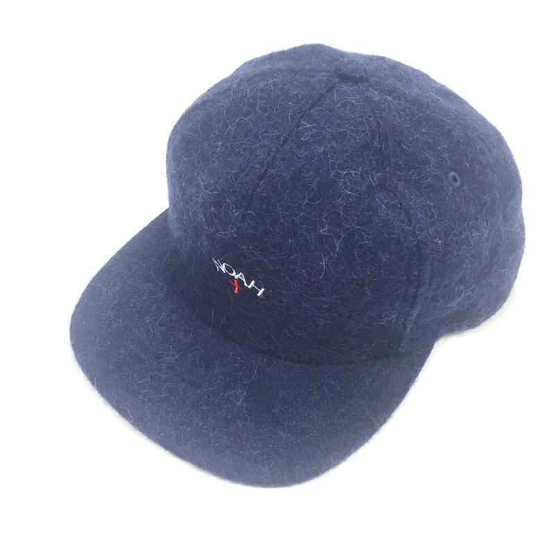 Noah FW16 Navy Core Logo Mohair Hat DS - 1