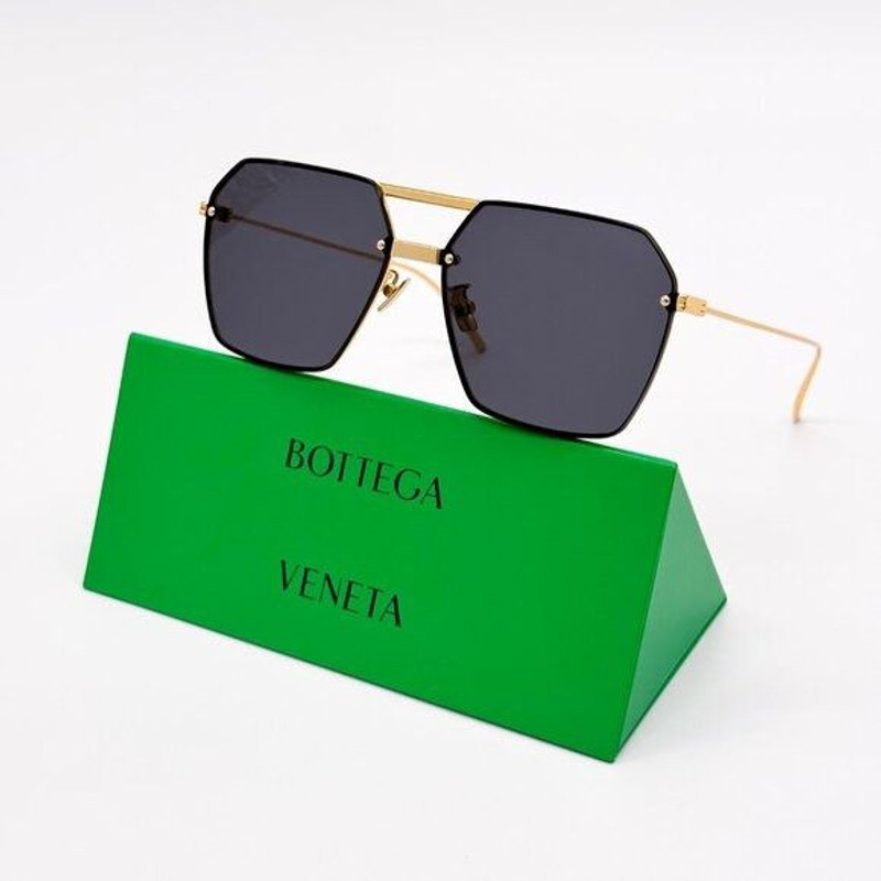 NEW BOTTEGA VENETA BV1045S 001 WOMEN GREY/GOLD SUNGLASSES BO - 1