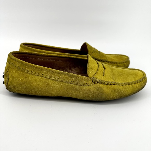 Tod's Gommino Bubble Suede Loafers Slip On Casual Comfort Yellow EU 38.5 US 8 - 3