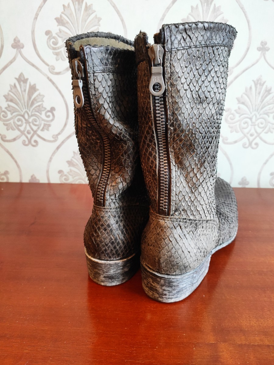 NWOT! Python effect guidi leather boots - 5