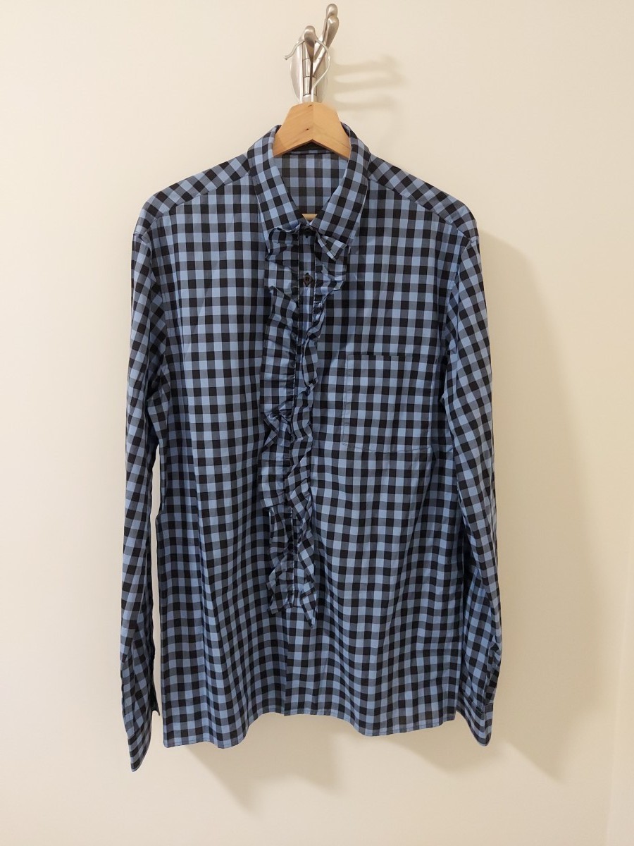 FW13 AW13 Detachable Ruffle Gingham Checkered Shirt