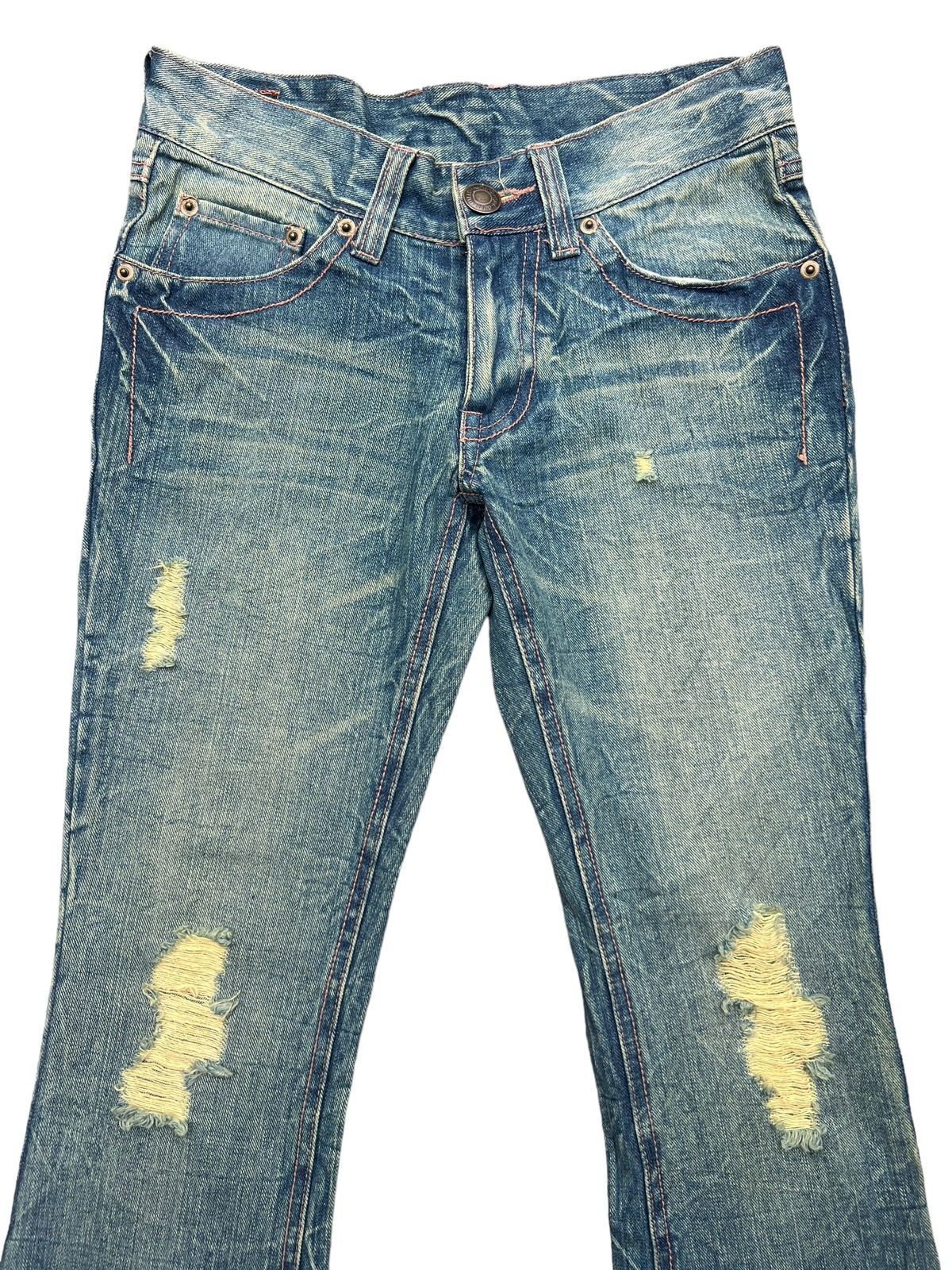 Hype - Japanese Brand Distressed Mudwash Flare Denim Jeans 28x30.5 - 4