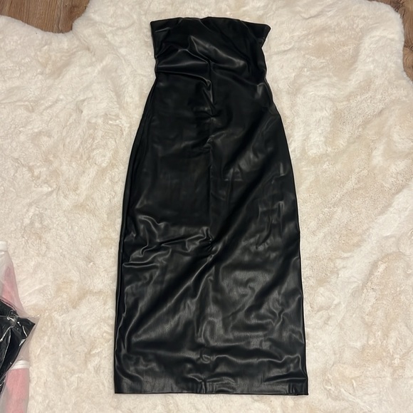 Zara Strapless Faux Leather Midi Dress 3152/318 - 6