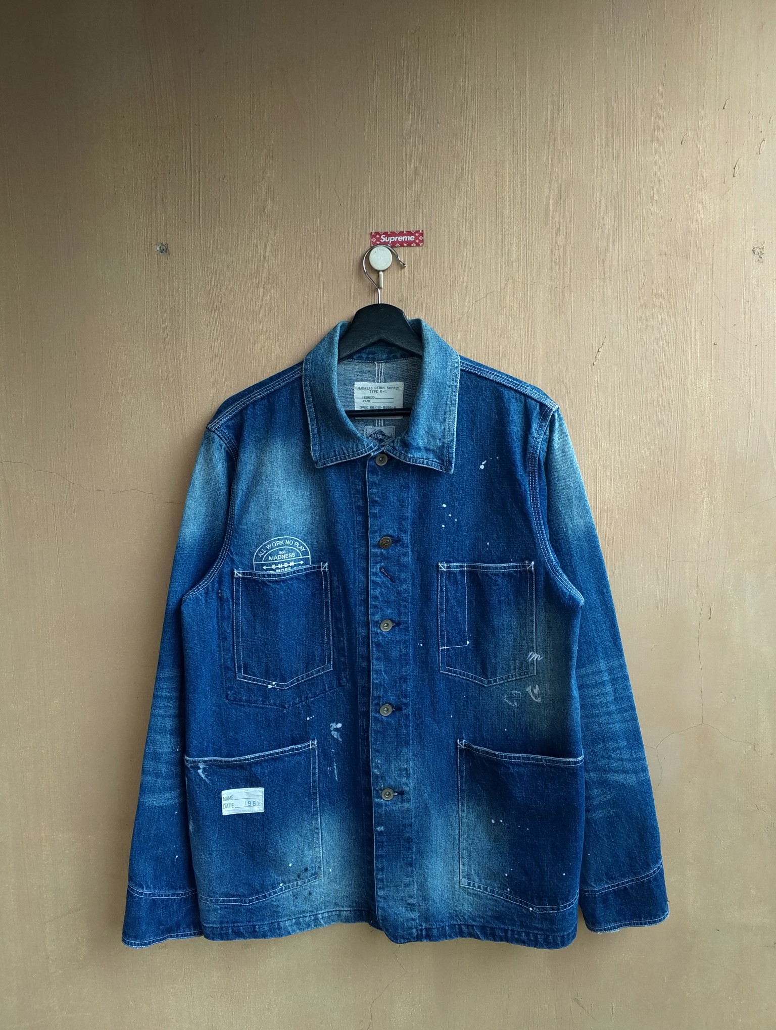 Madness Utility Workwear paint splatter denim jacket - 3