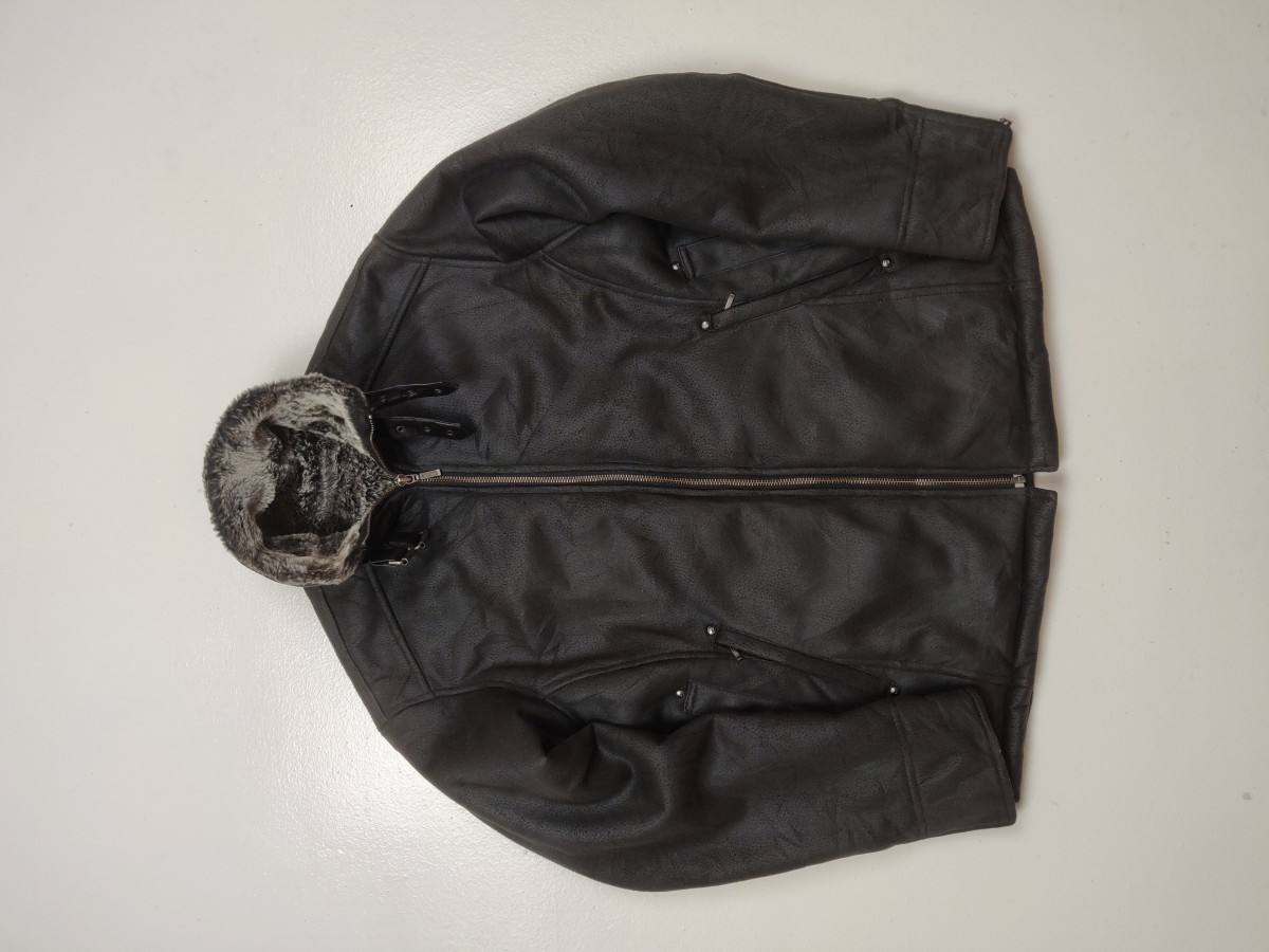 A - D'Homme Homme B3 Biker Buckle Fur Jacket Coat - 2