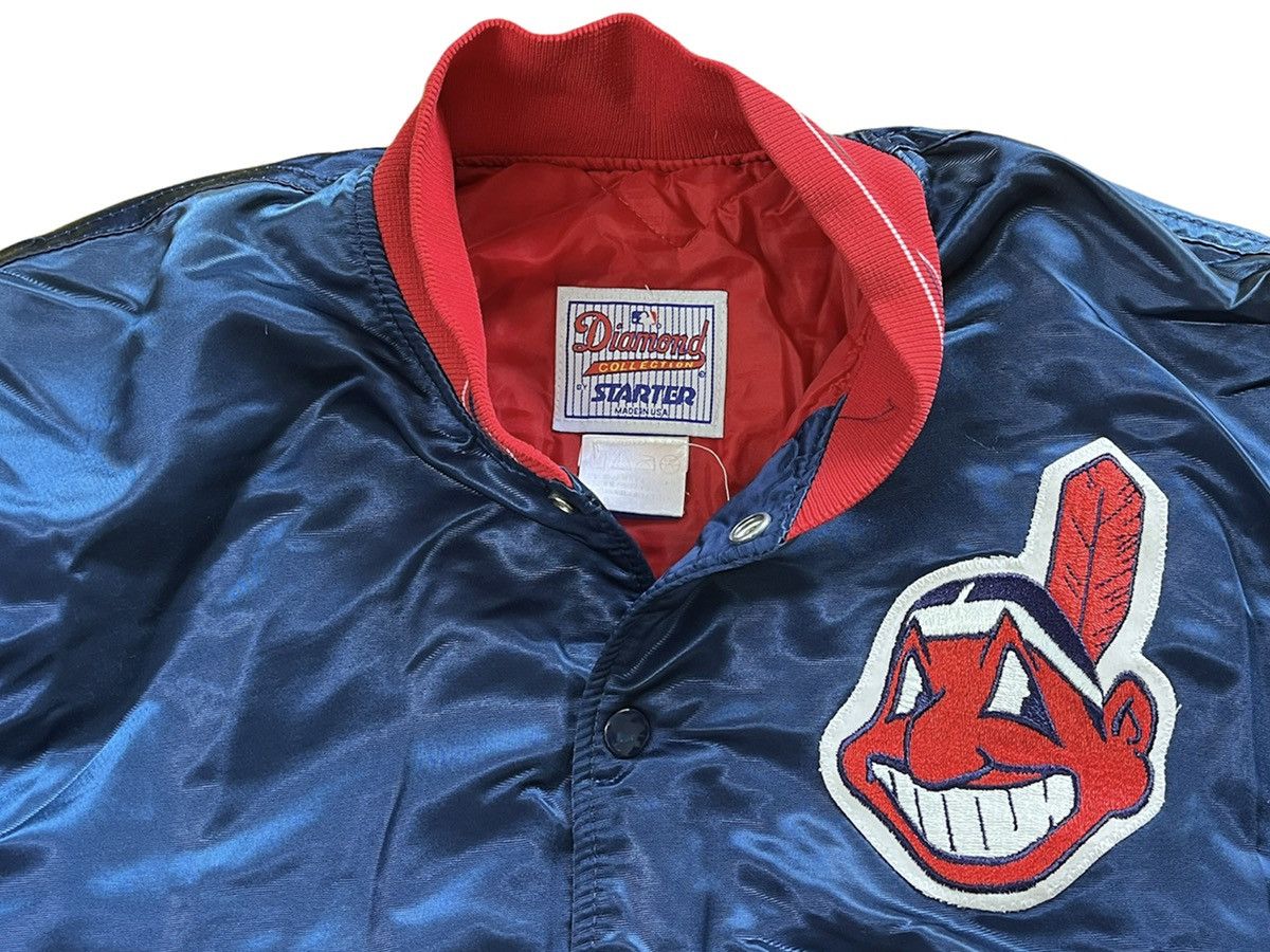 Bomber Satin Jacket Starter Diamond Vintage 1990s MLB Jacket - 6
