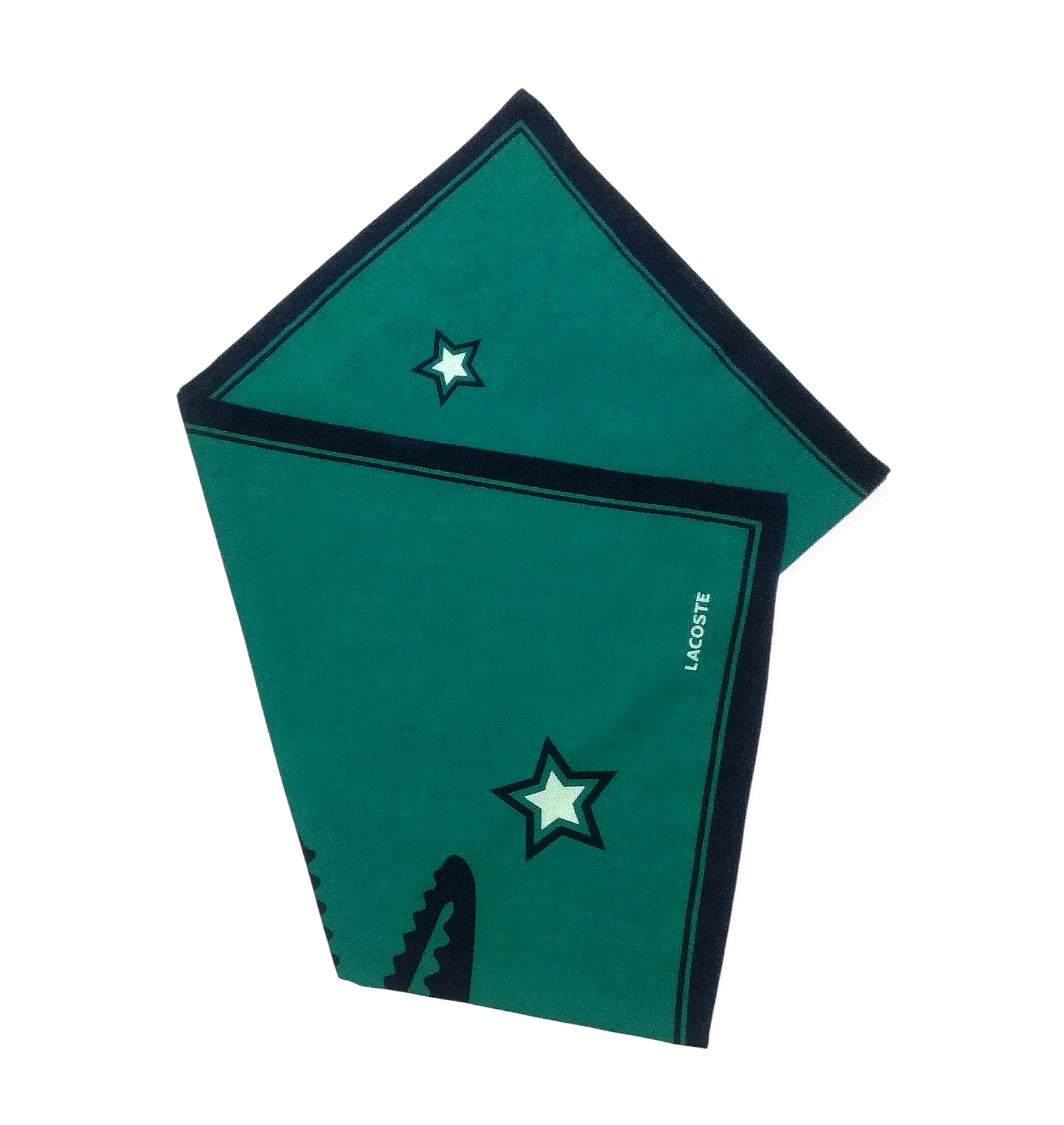 Vintage Lacoste Green Bandana Handkerchief Luxury Style - 1