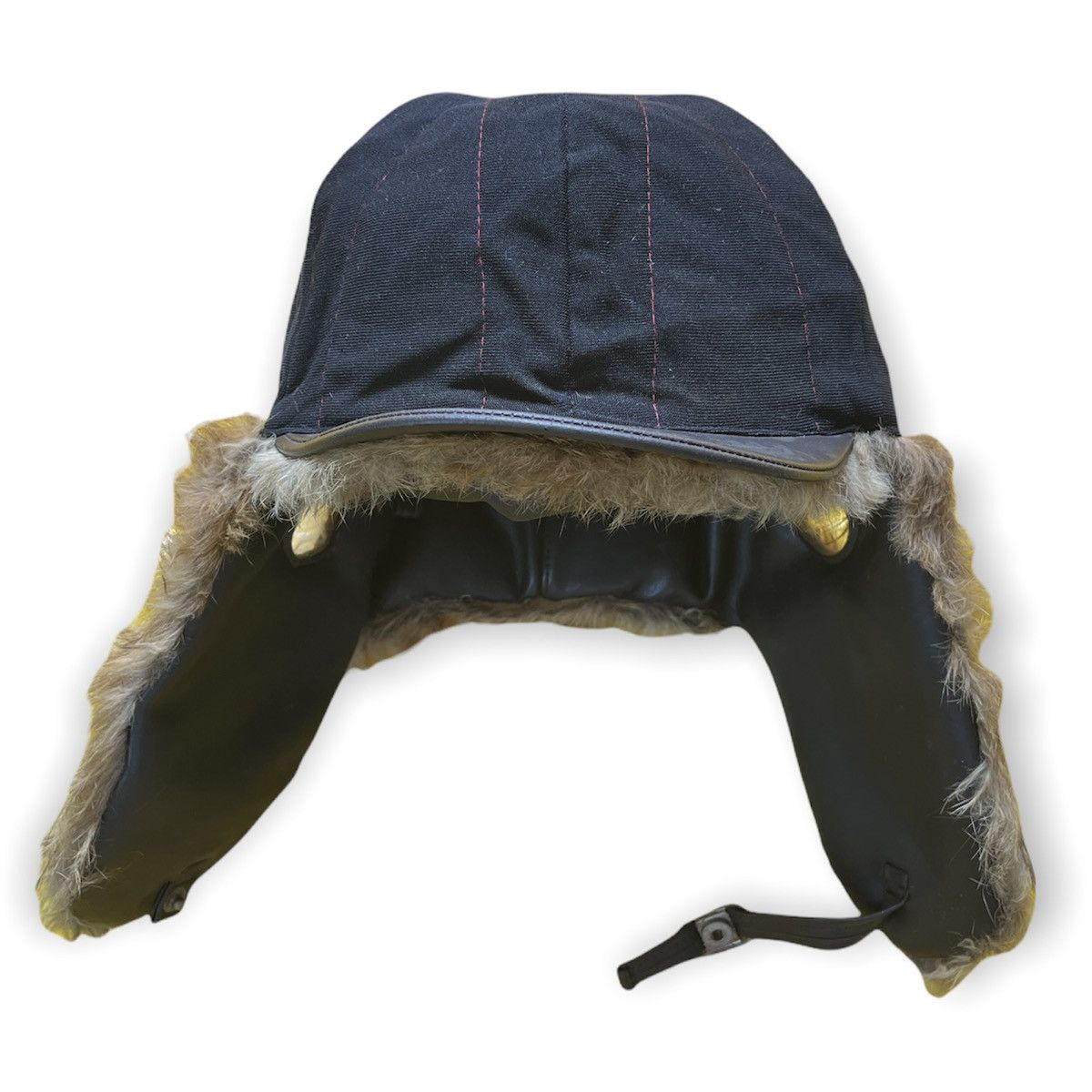 RARE ITEMS 🔥 Vintage Pilot Faux Fur Trapper Leather Fur Hat - 7