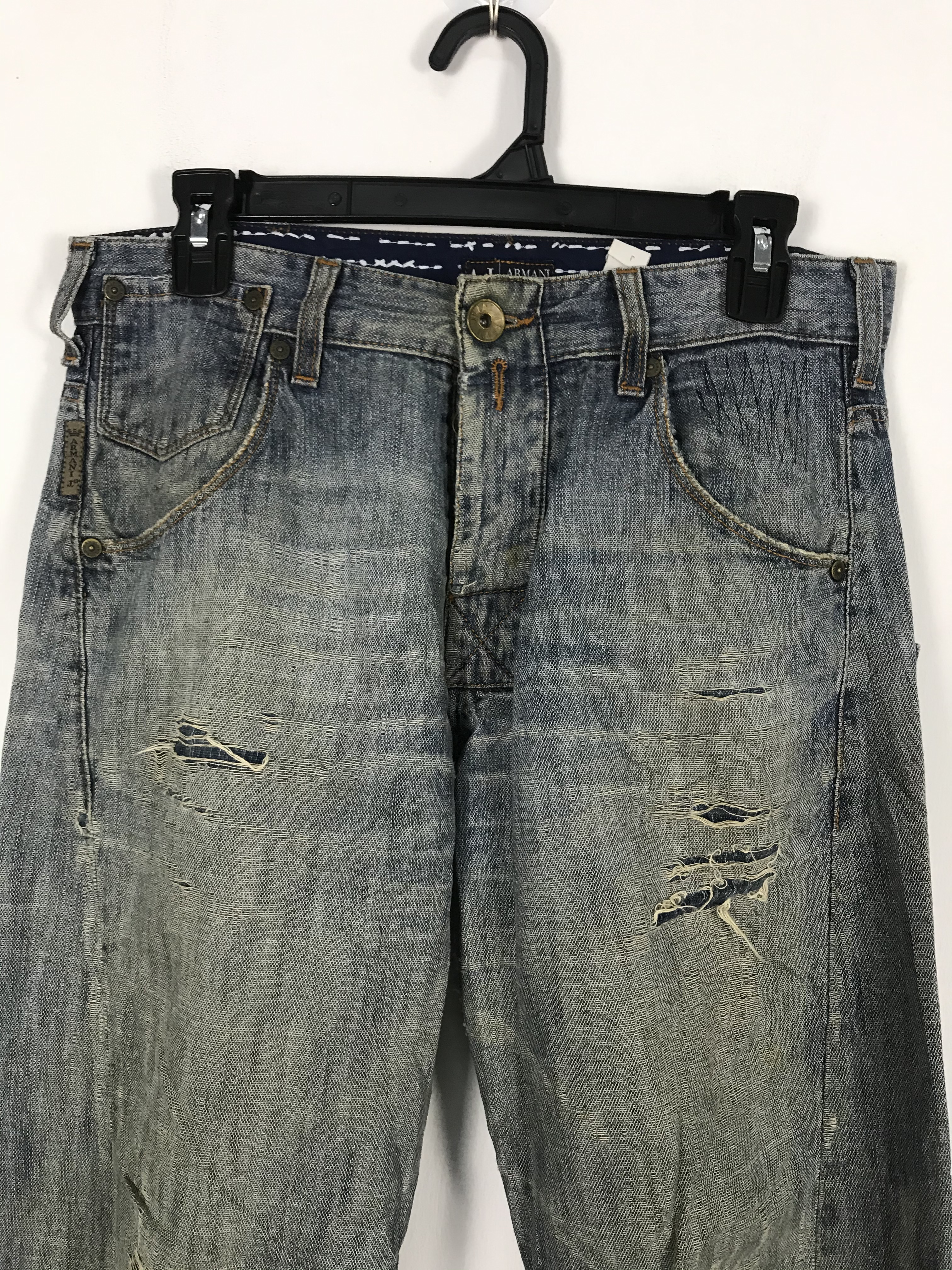 Armani - Armani Jeans Distressed Destroyed Denim Pant #2495 - 2