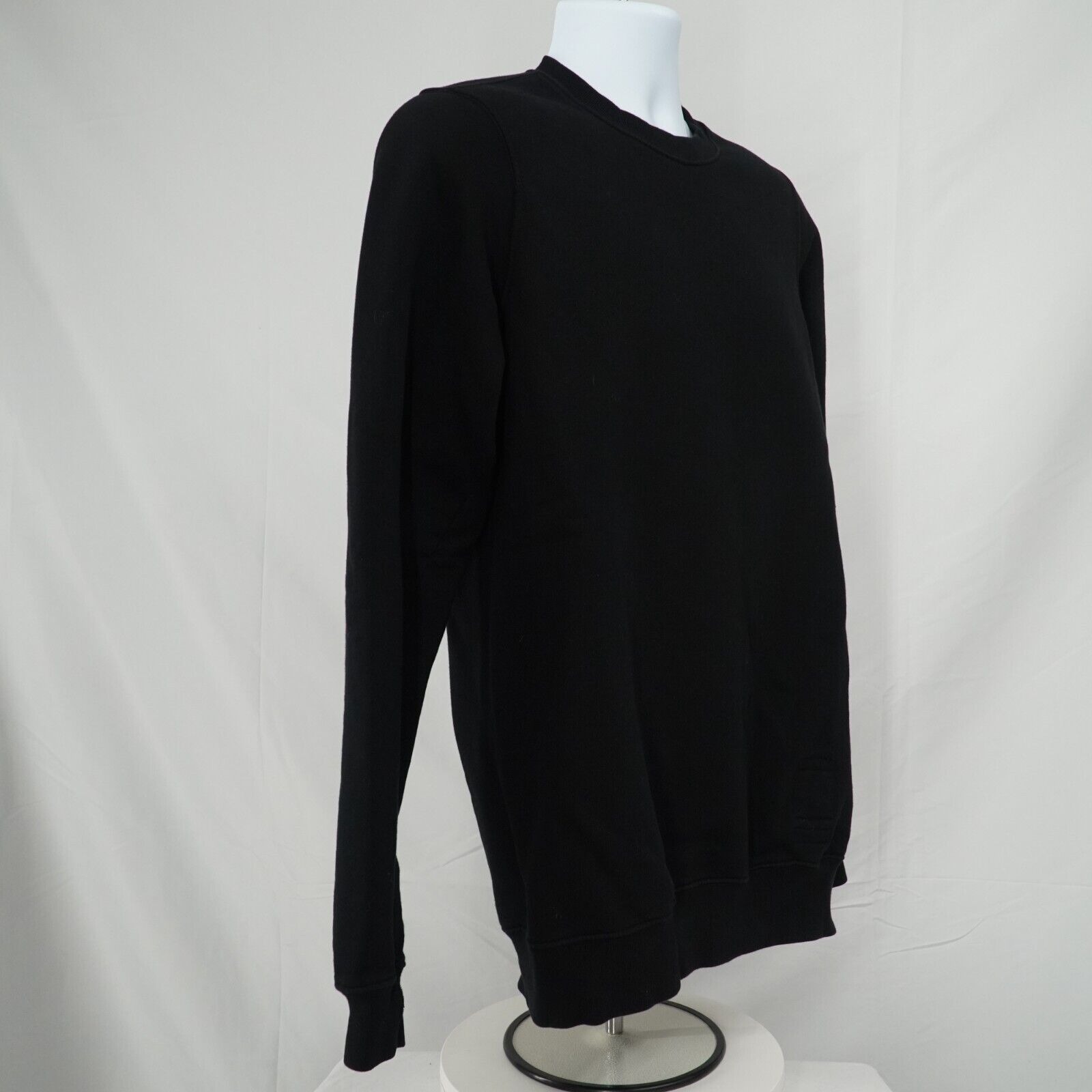 Black Crew Neck Long Sleeve Shirt Cotton - 6