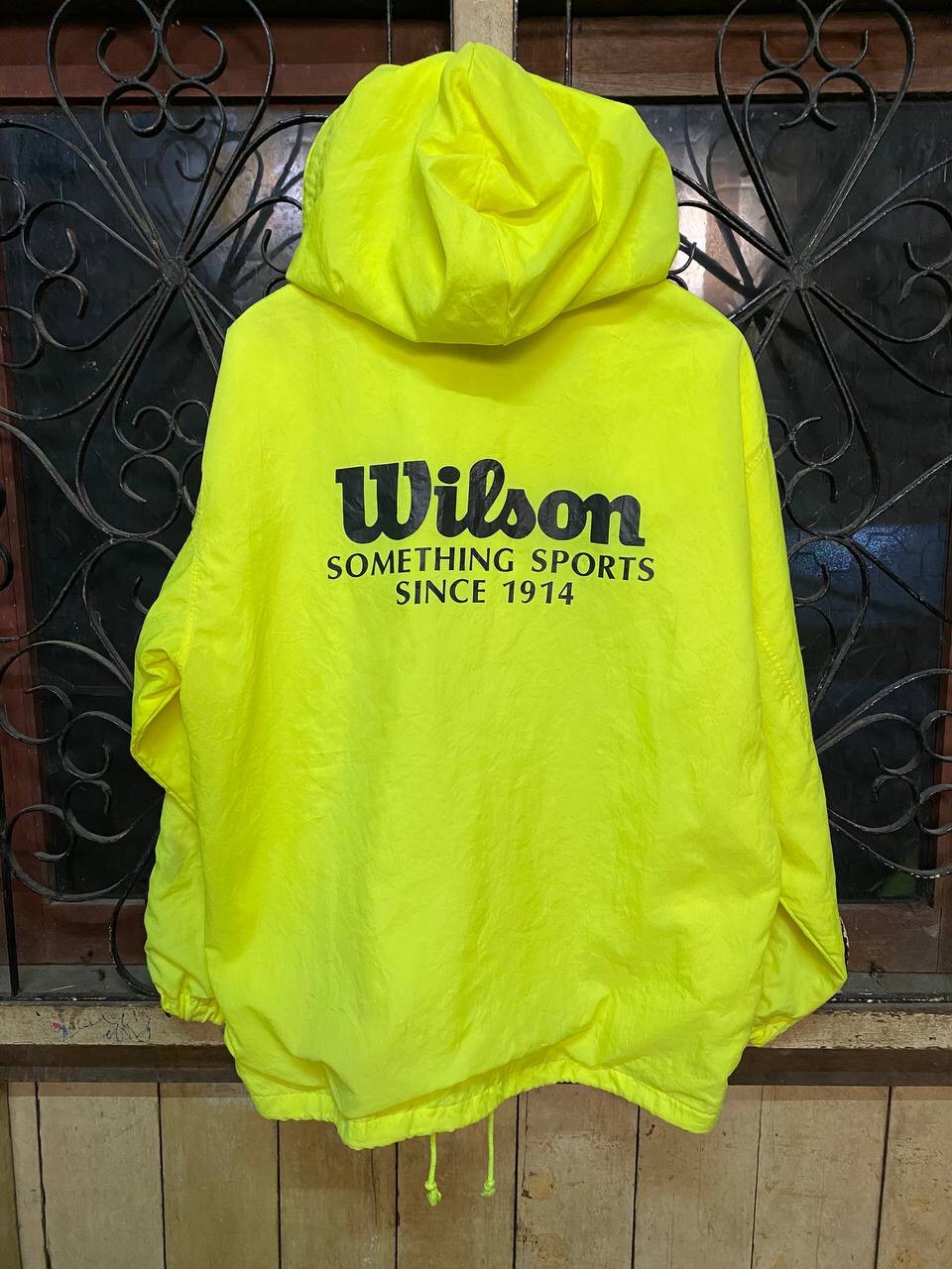 Wilson Athletics - Vintage Wilson Snap Button Hoodie Track Windbreaker - 1