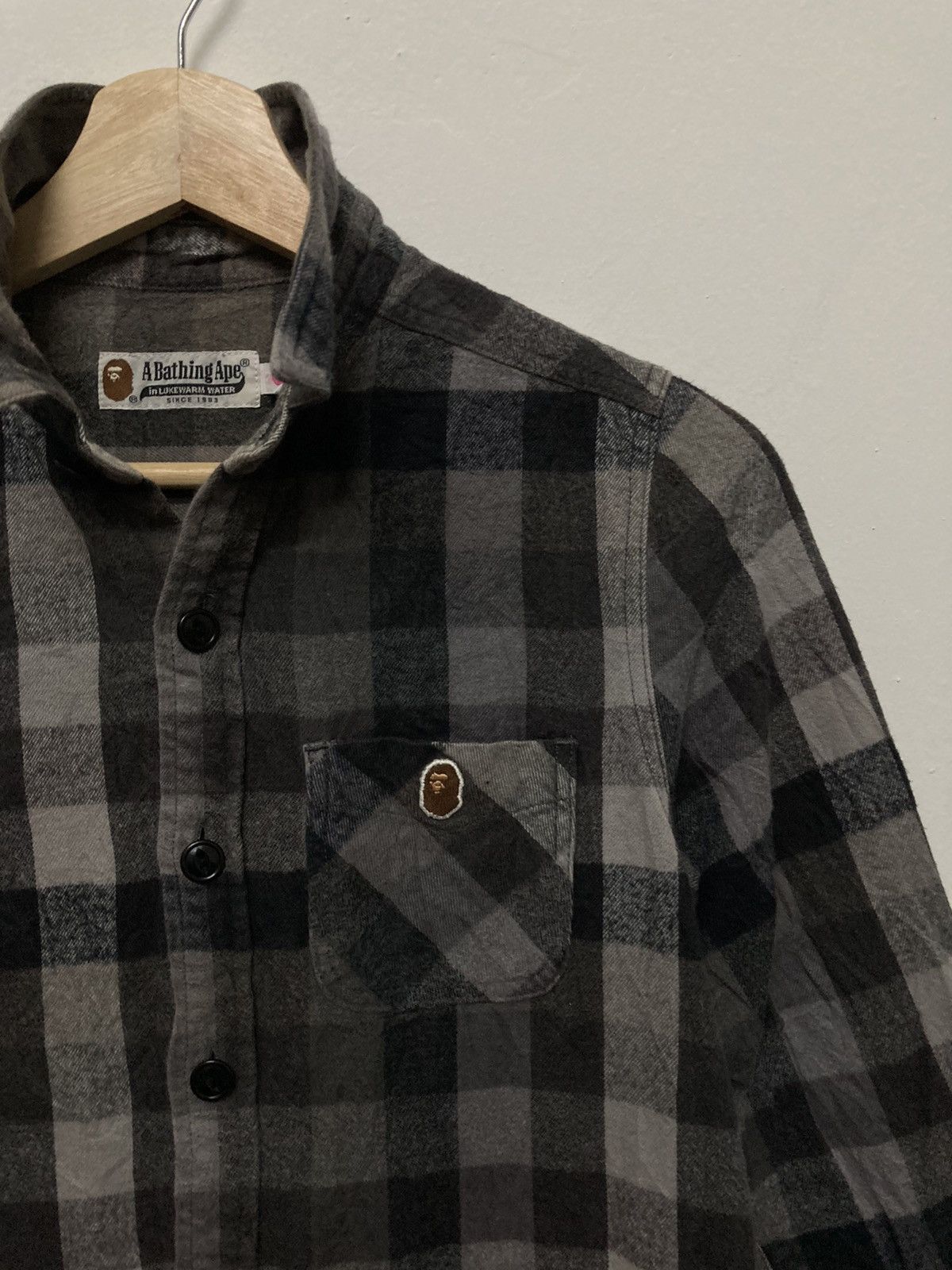 Bape Button Up Checker Flannel Shirt Made in Japan - 4