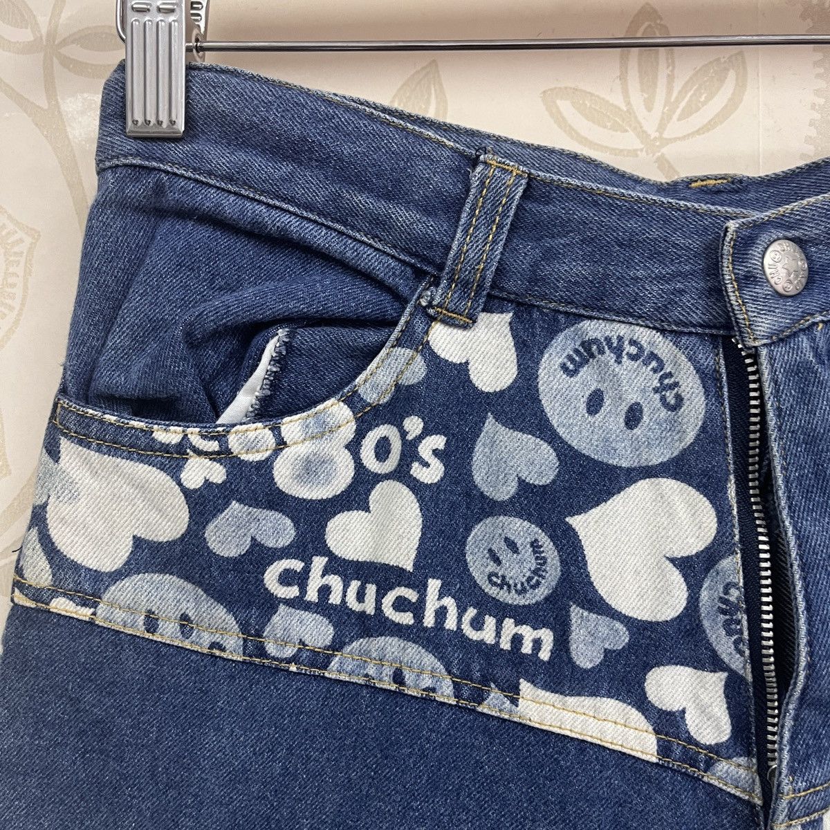 Vintage - Hysteric Flared Chuchum Full Printed Patches Denim Jeans - 6
