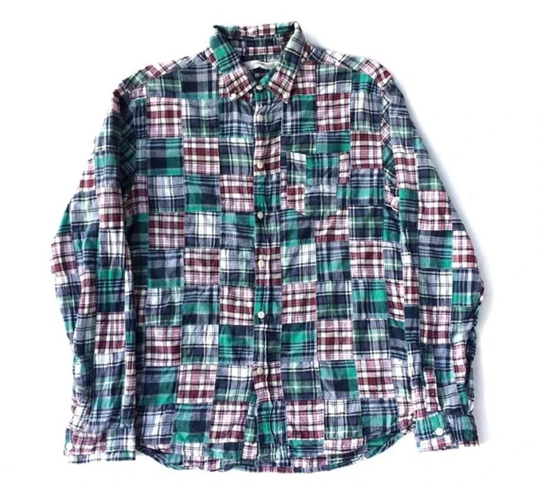 Japanese Brand - Global Work Patchwork Curt Cobain Style Shirt Button Up - 1