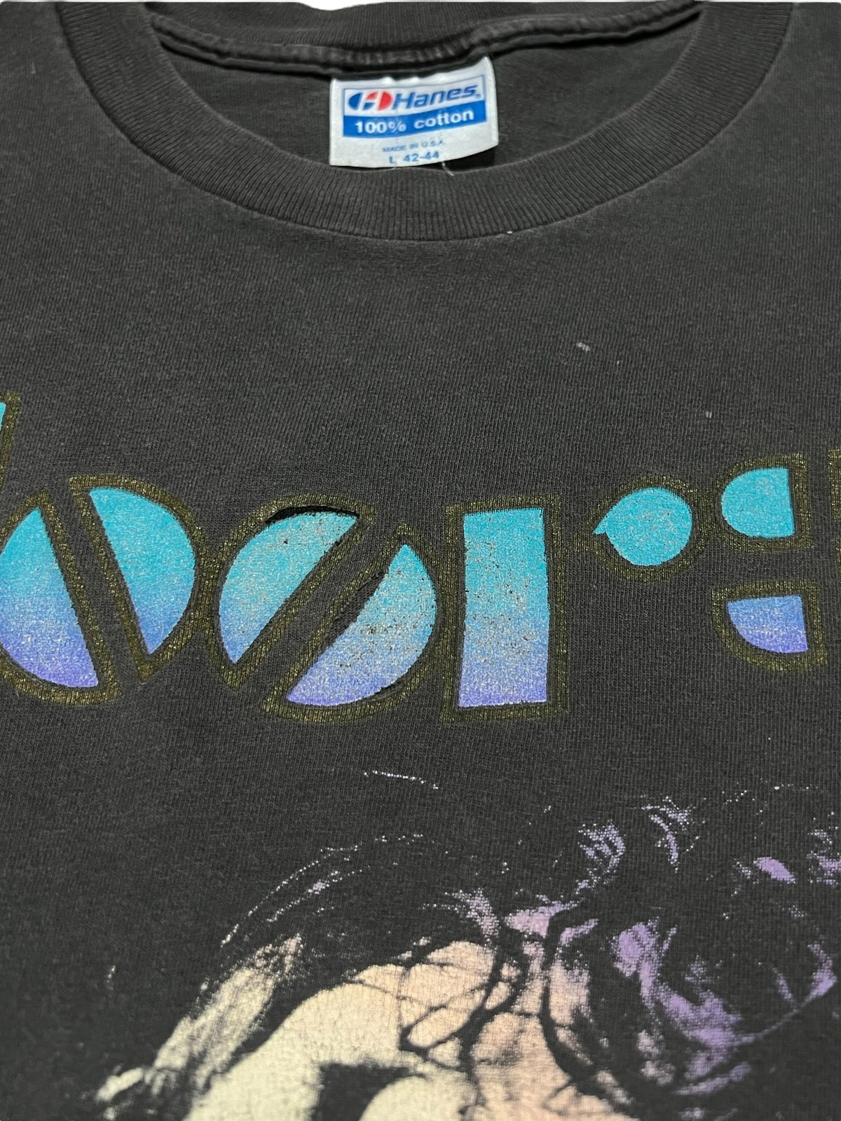 Very Rare - VTG 90s JIM MORRISON DANCE ON FIRE SPELLOUT LOGO RARE FADED - 11