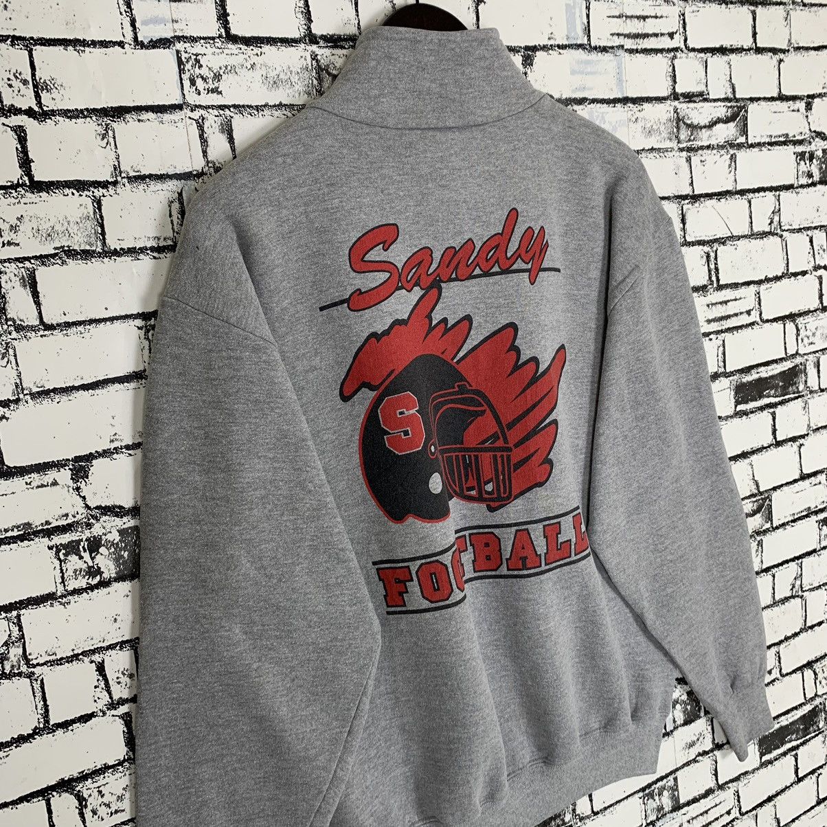 Vintage 90s Sportwear Sandy Football Back Print Hulf Zip - 9