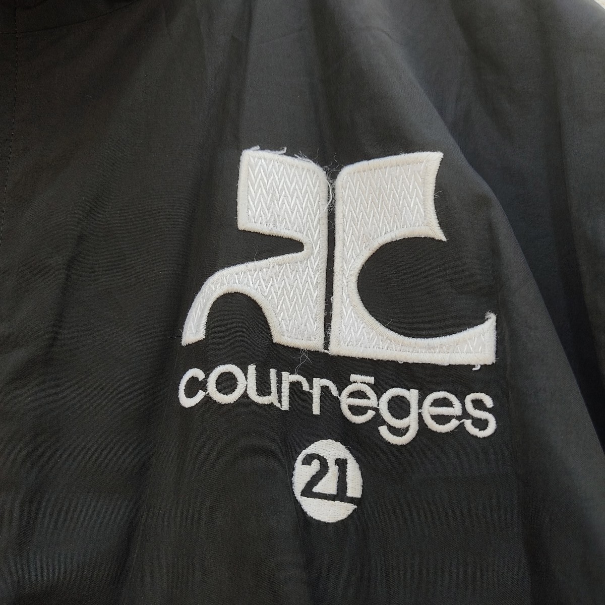 Andre Courreges - Vintage Courreges Homme Big Logo Black Winbreaker Jacket - 4