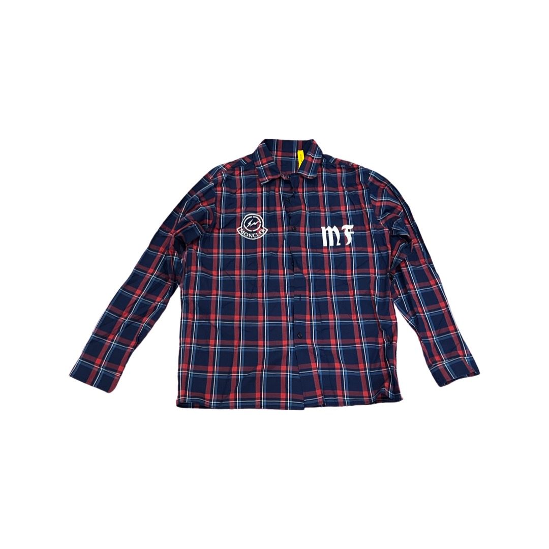 Plaid checker button up flannel shirt - 1