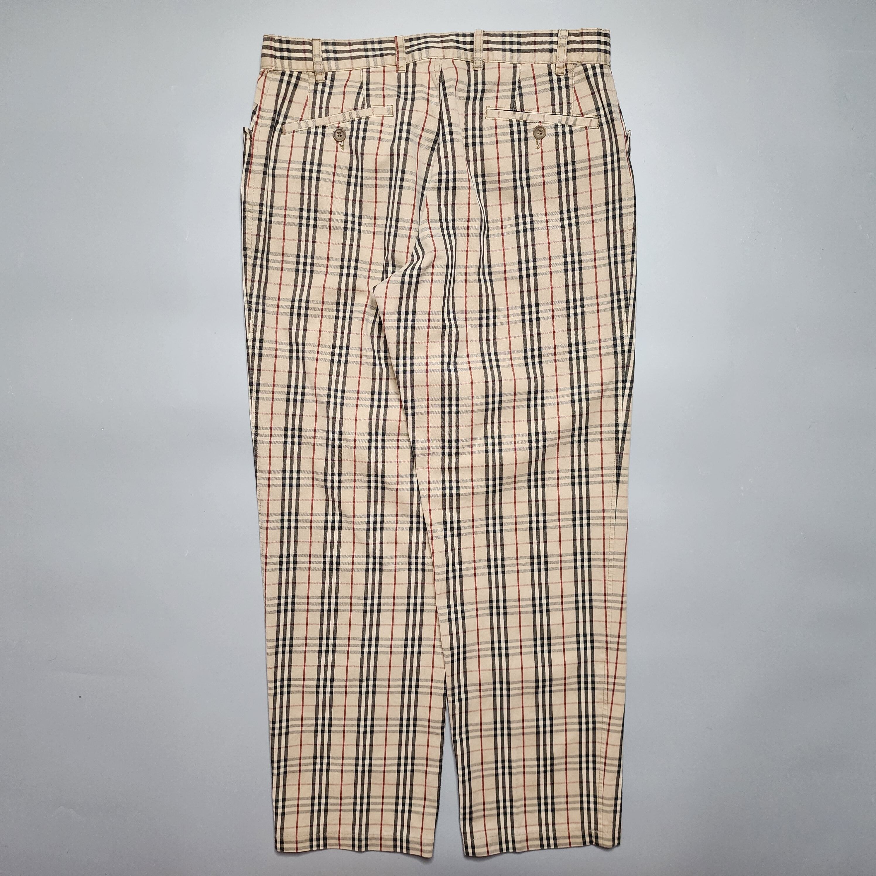 Burberry - Nova Check Cotton Twill Trousers - Vintage - 2