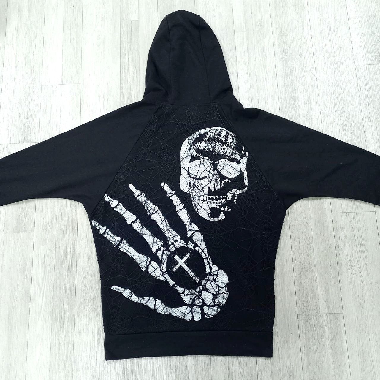 Rich Or Die Skulls Punk Gothic Zipper Hoodie - 4