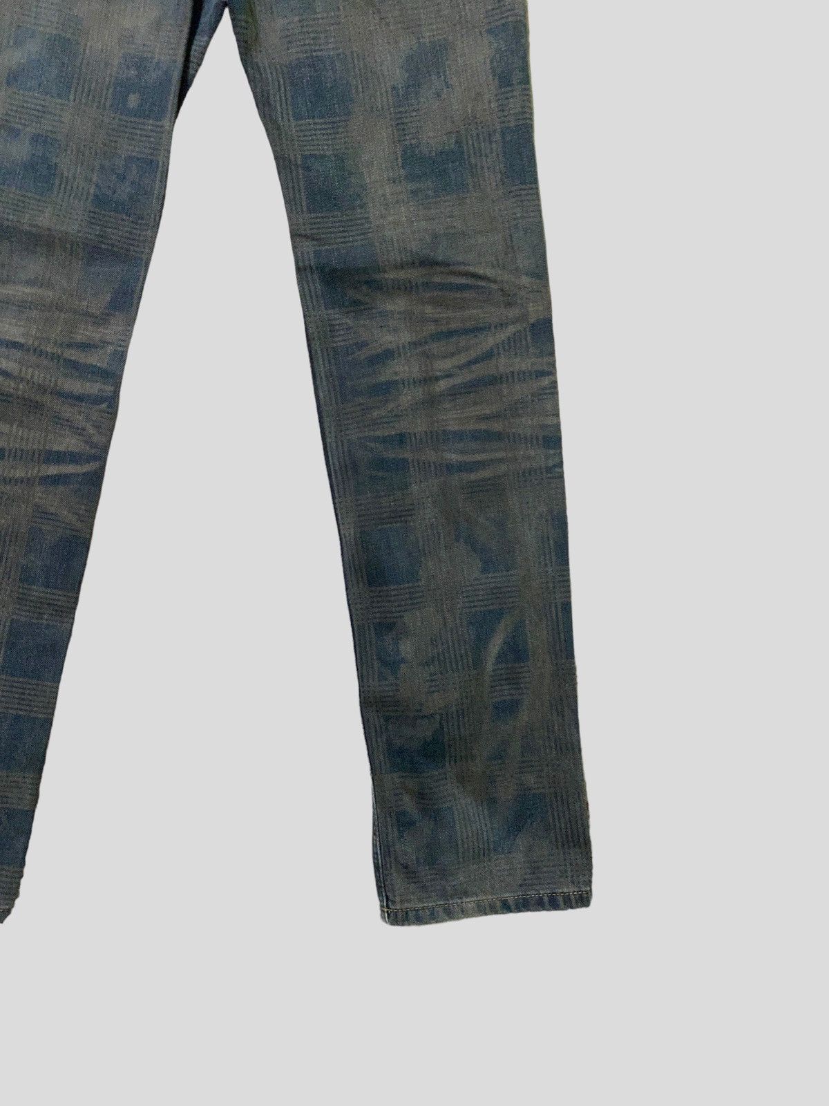 Vintage - Dirty SEMANTIC DESIGN Tartan Checked Acid Wash Denim - 12