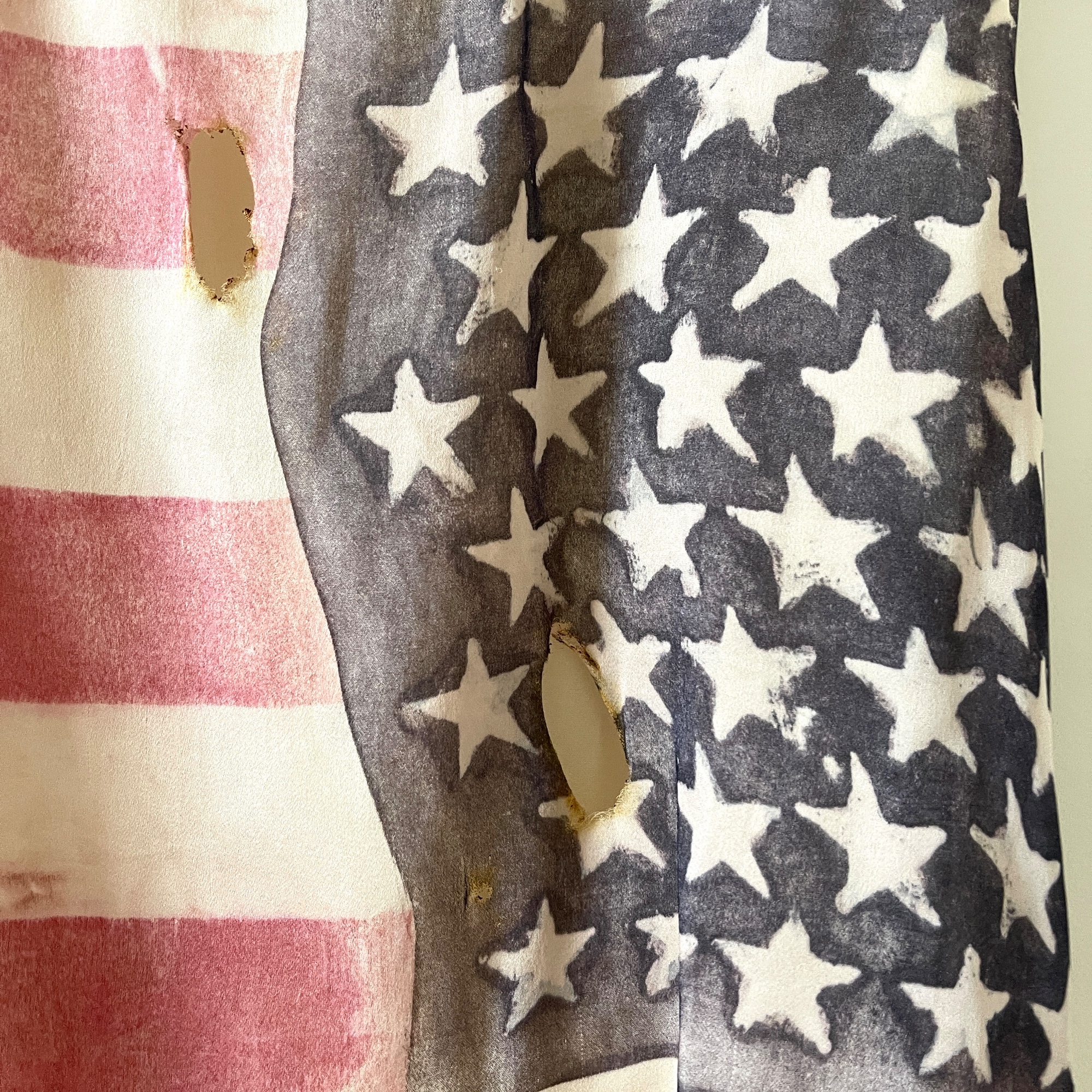 Balmain Balmaim trashed American Flag Tank Top | avviivva