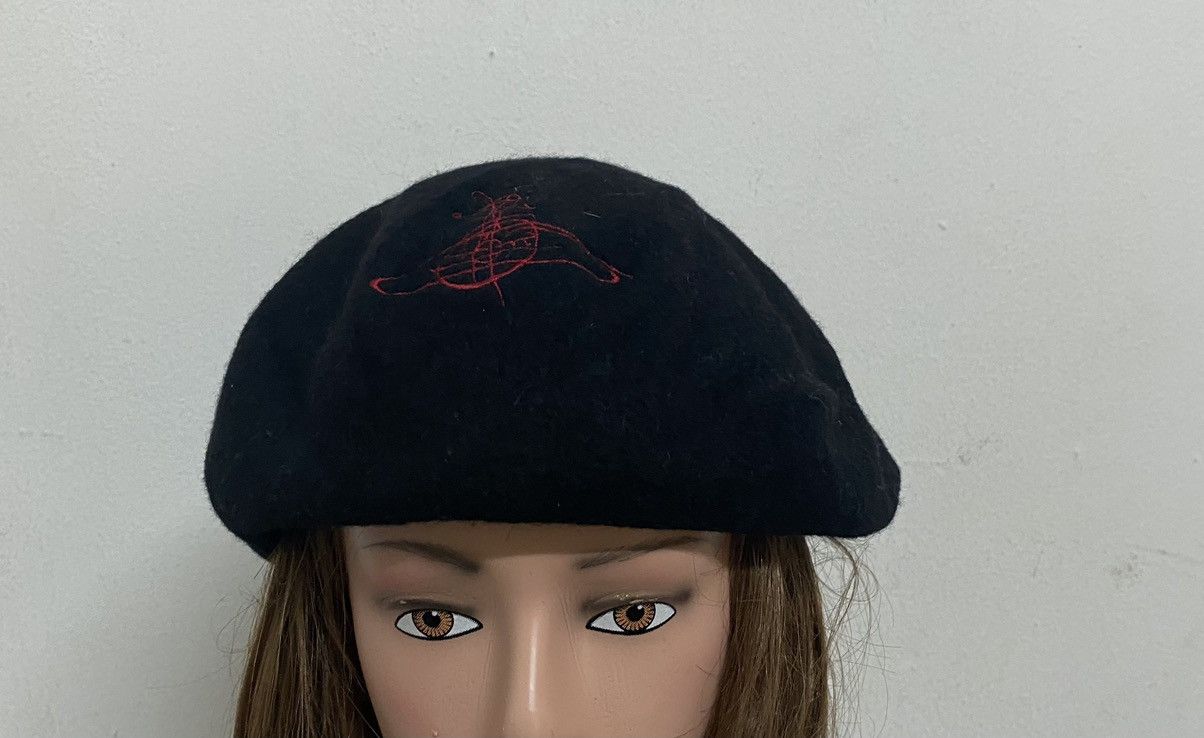 Vivienne Westwood Embroidery Logo Baret Wool Hats - 1