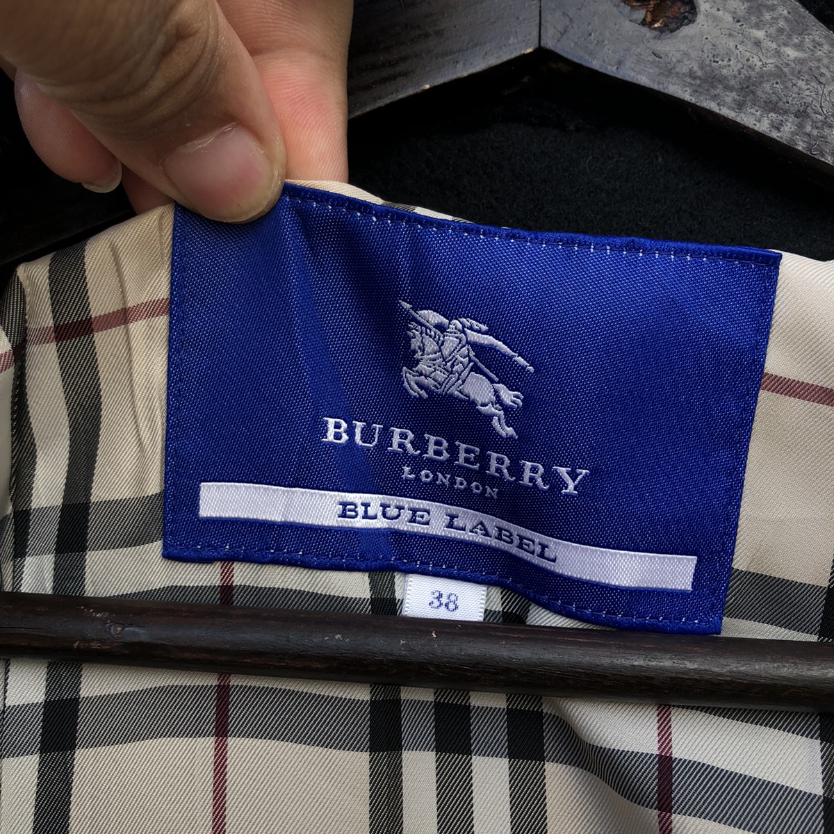 VINTAGE BURBERRY LONDON BLUE LABEL LONG JACKET NOVA CHECK