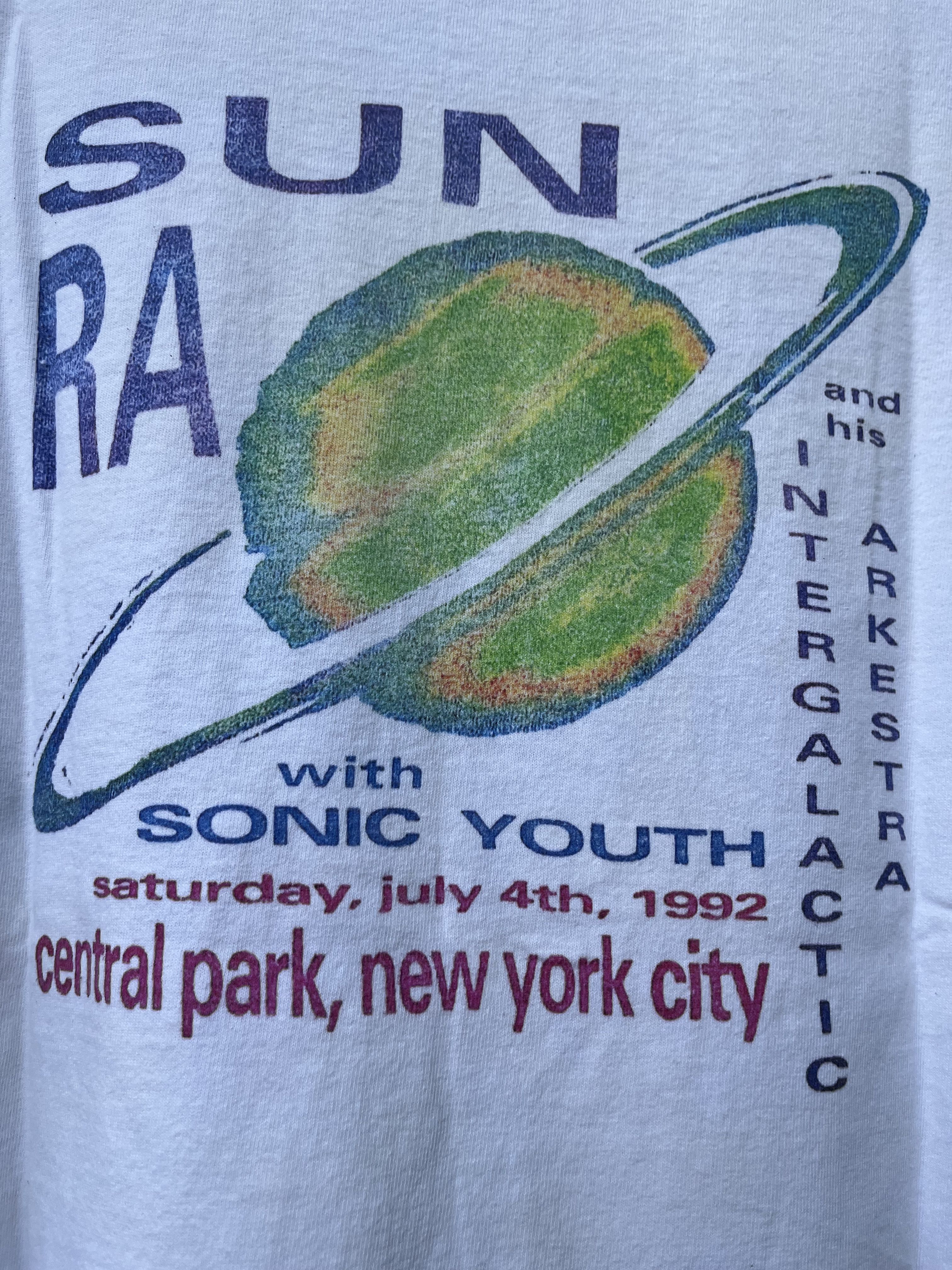 Sonic Youth × Sun Ra T-Shirt 1992 Original 1992 Sonic Youth / Sun Ra Central Park show Only