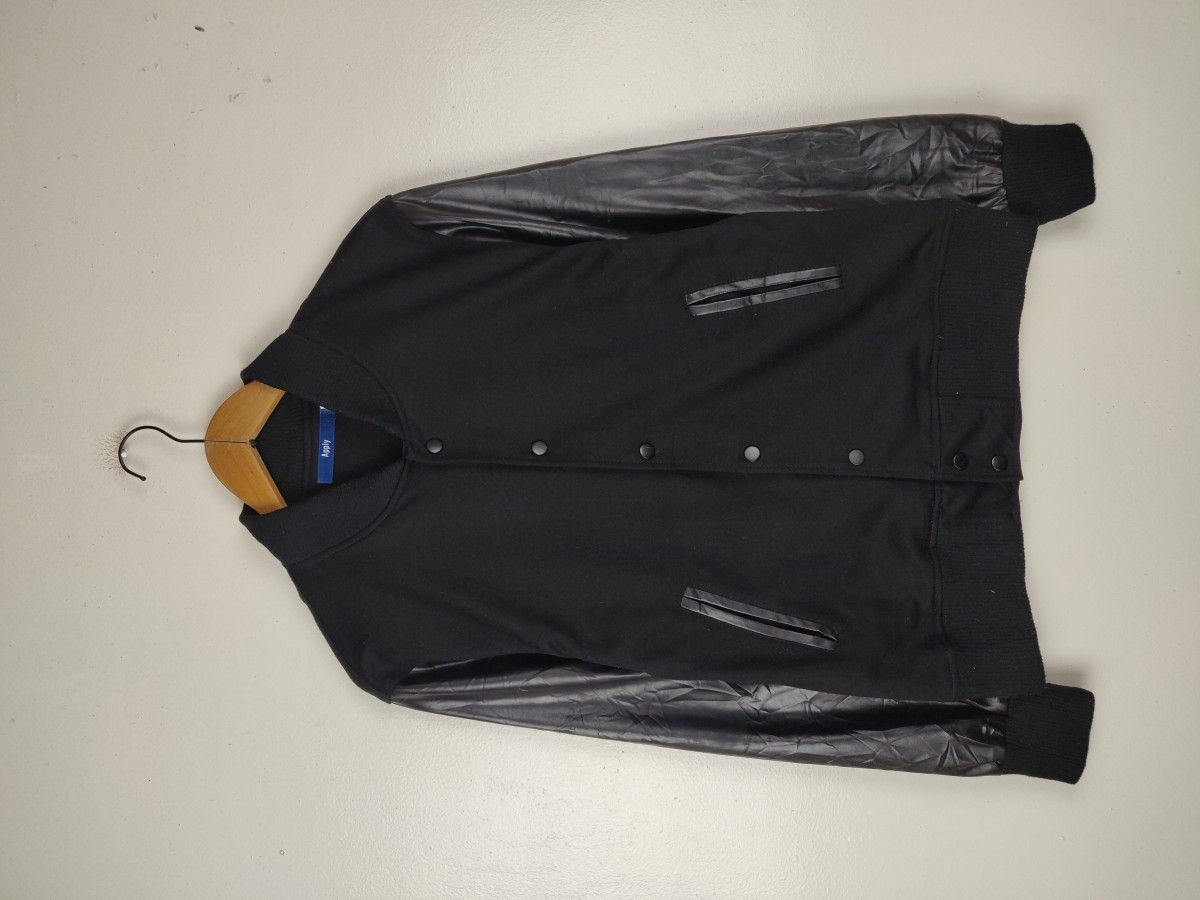 Bomber Jacket - Apply Japan Plain Varsity s Streetwear - 2