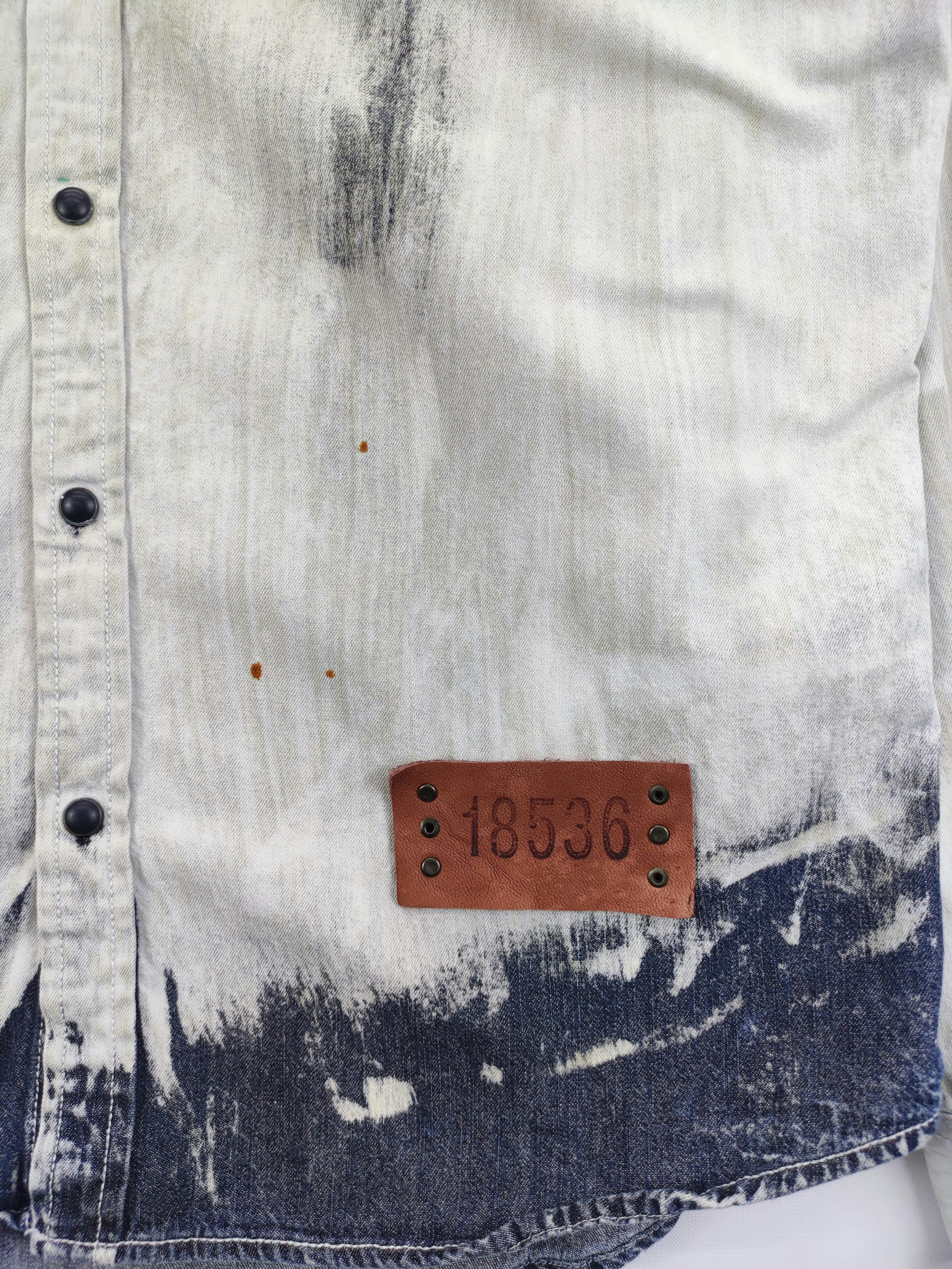 Vintage Western Shirt Acid Wash With Stancil Design - 2