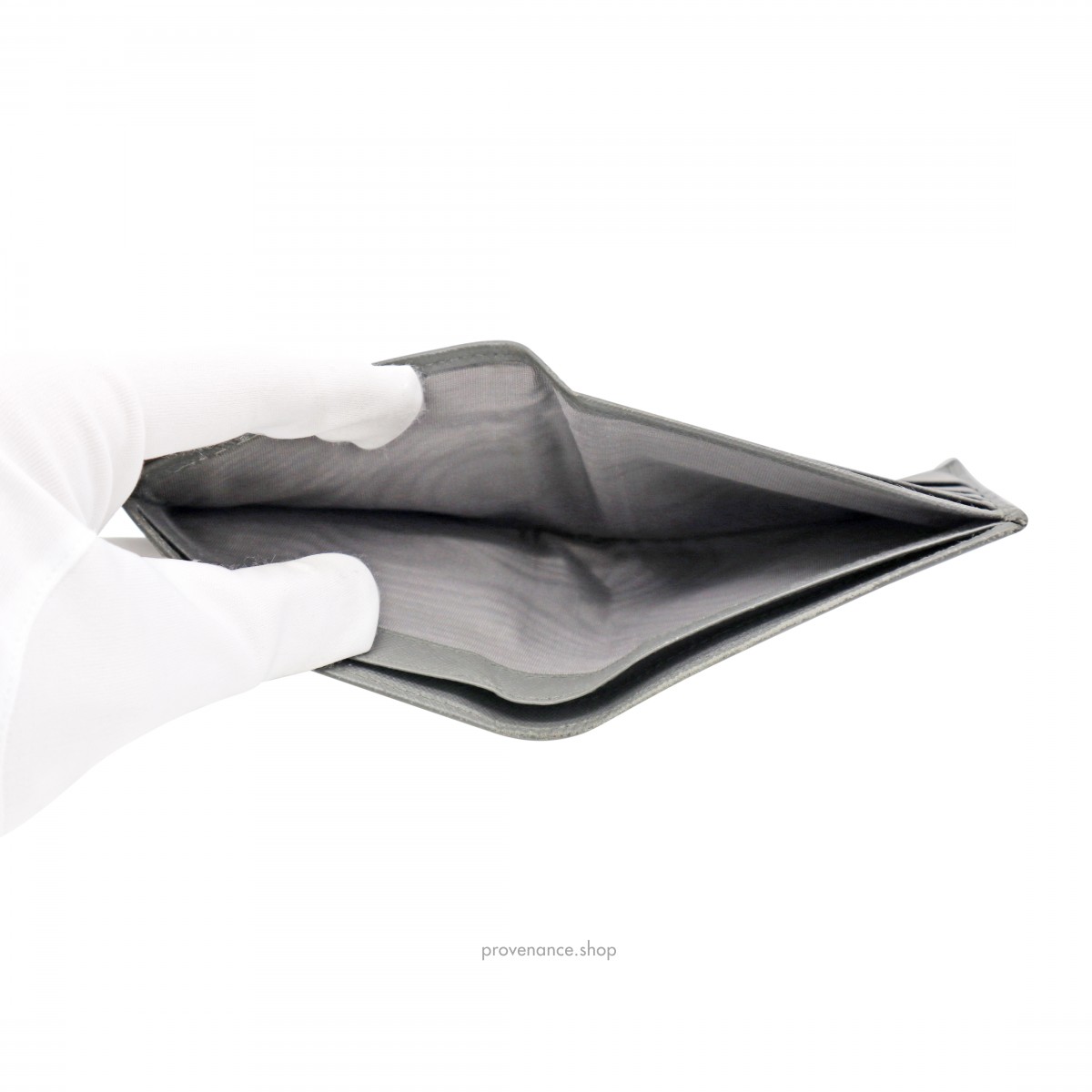 Prada Bifold Wallet - Grey Saffiano Leather - 7