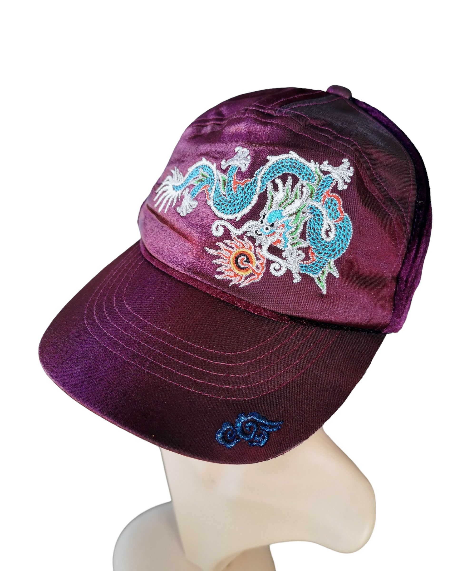 Japanese Brand - Hayashi Style Dragon Embroidery Velvet Trucker Cap - 1