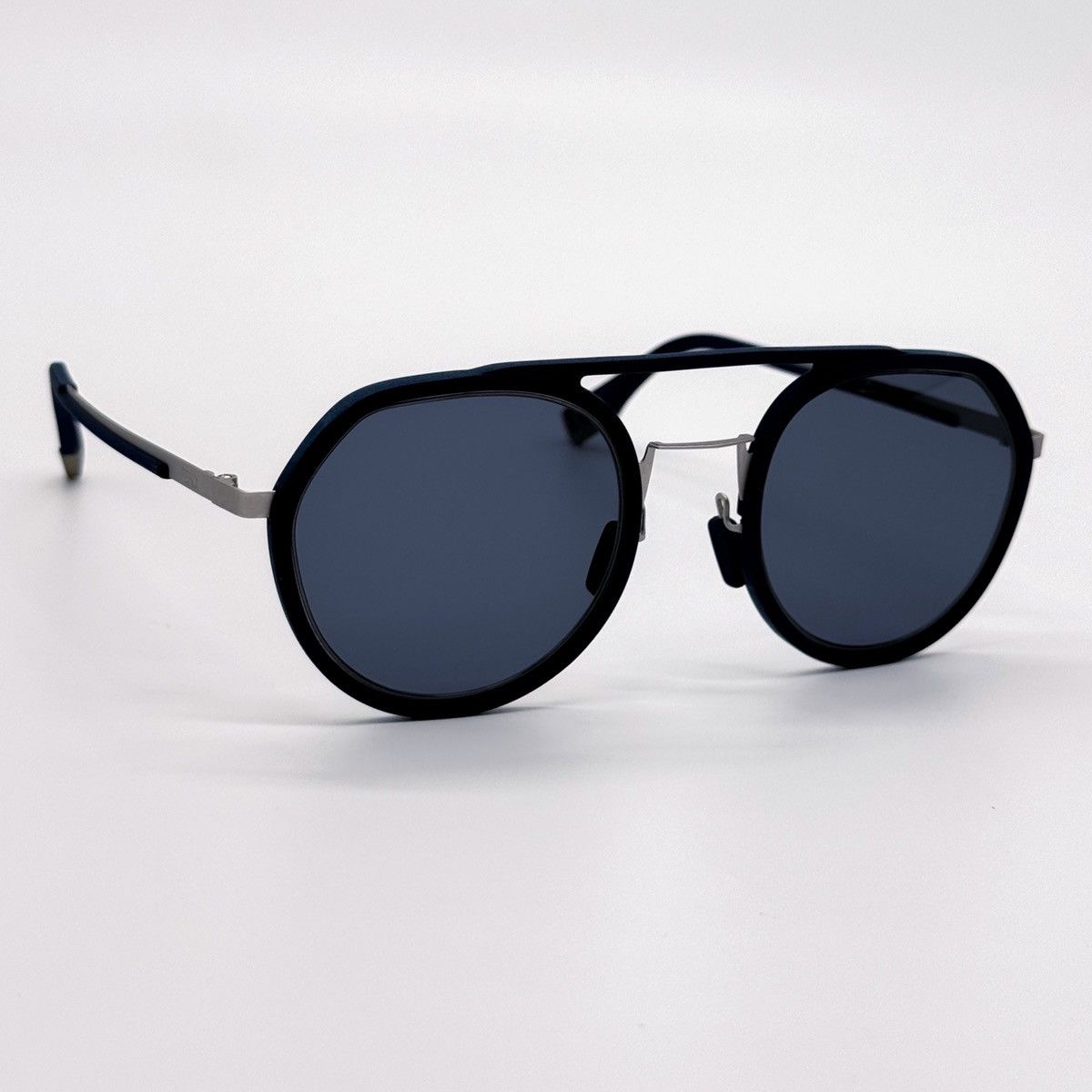 NEW FENDI FE40040U 90V ROUND BLACK BLUE UNISEX SUNGLASSES - 4