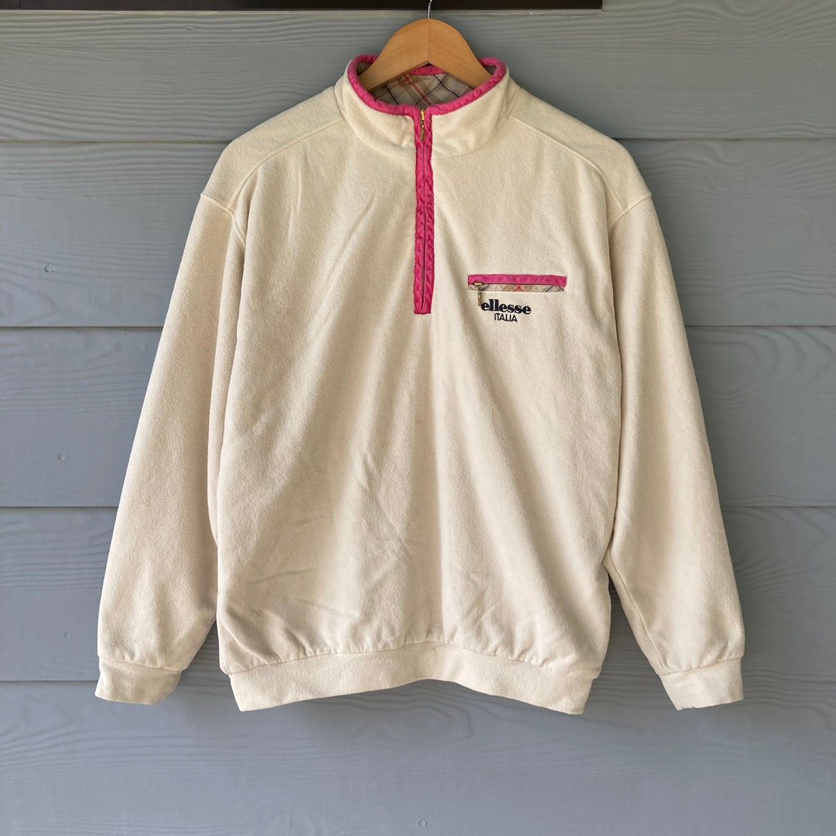 Vintage - 90s Ellese Quater Zipper Sweatshirt - 1