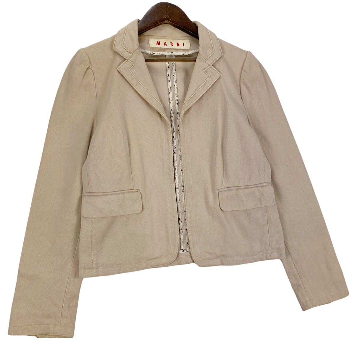 Marni Cropped Blazer Jacket Unbuttoned - 4
